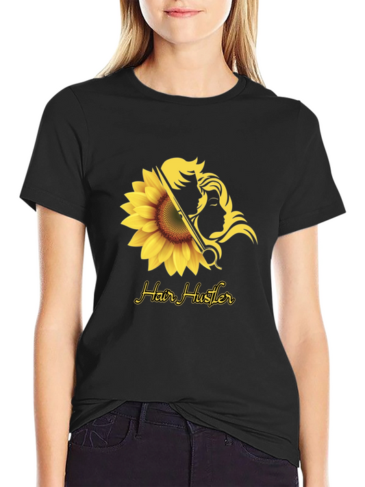 Hair Hustler T-Shirt - Sunflower Design
