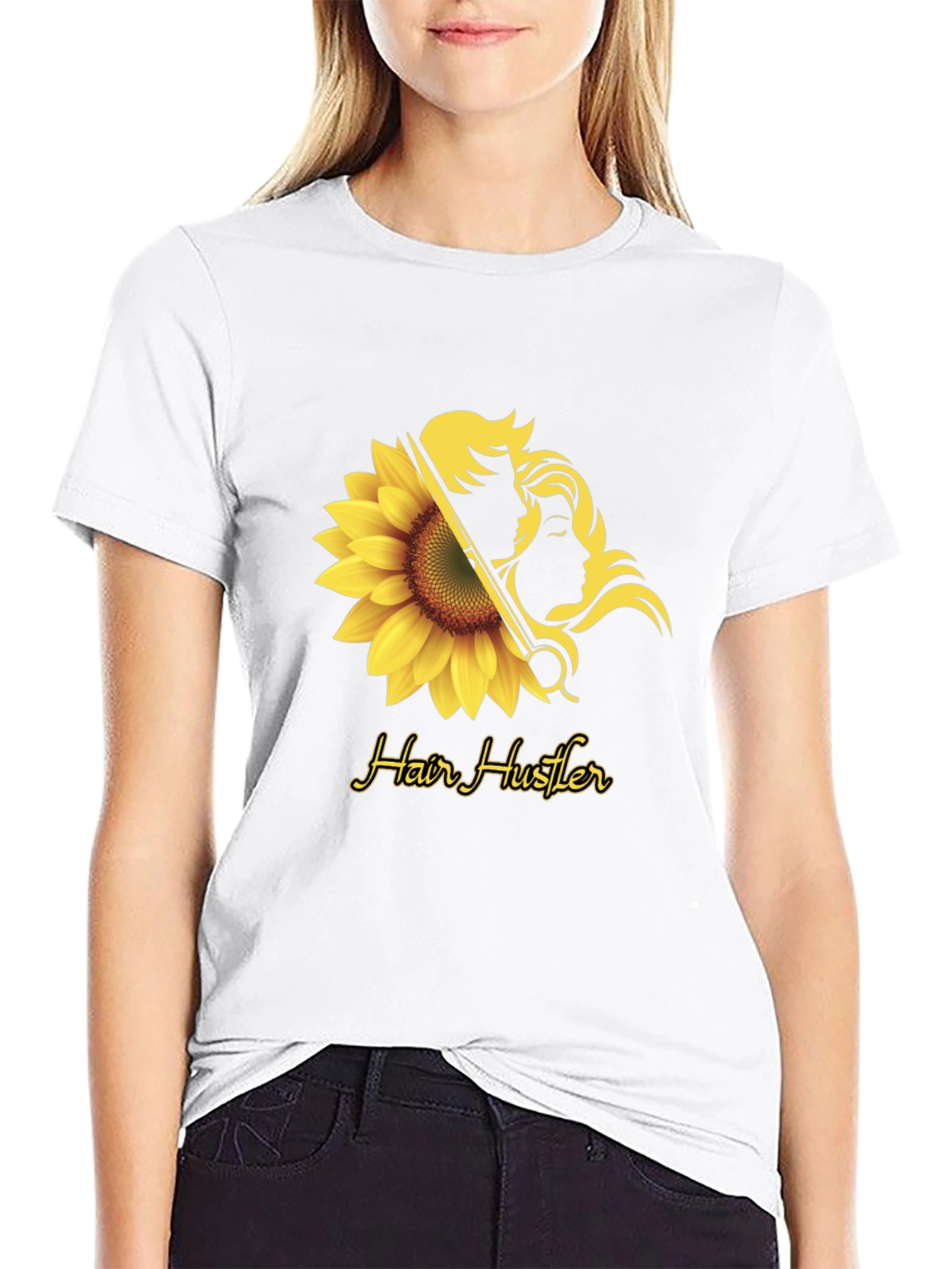 Hair Hustler T-Shirt - Sunflower Design
