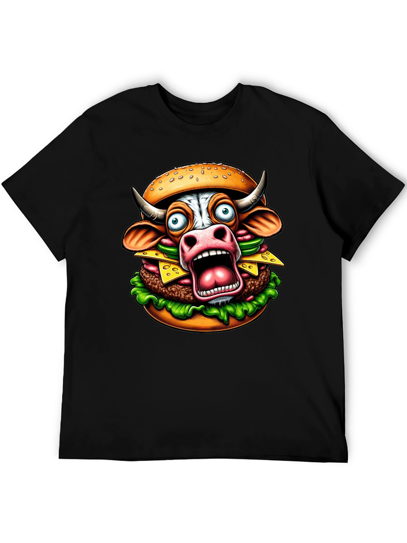 Cow Burger Graphic Tee - Funny Foodie T-Shirt