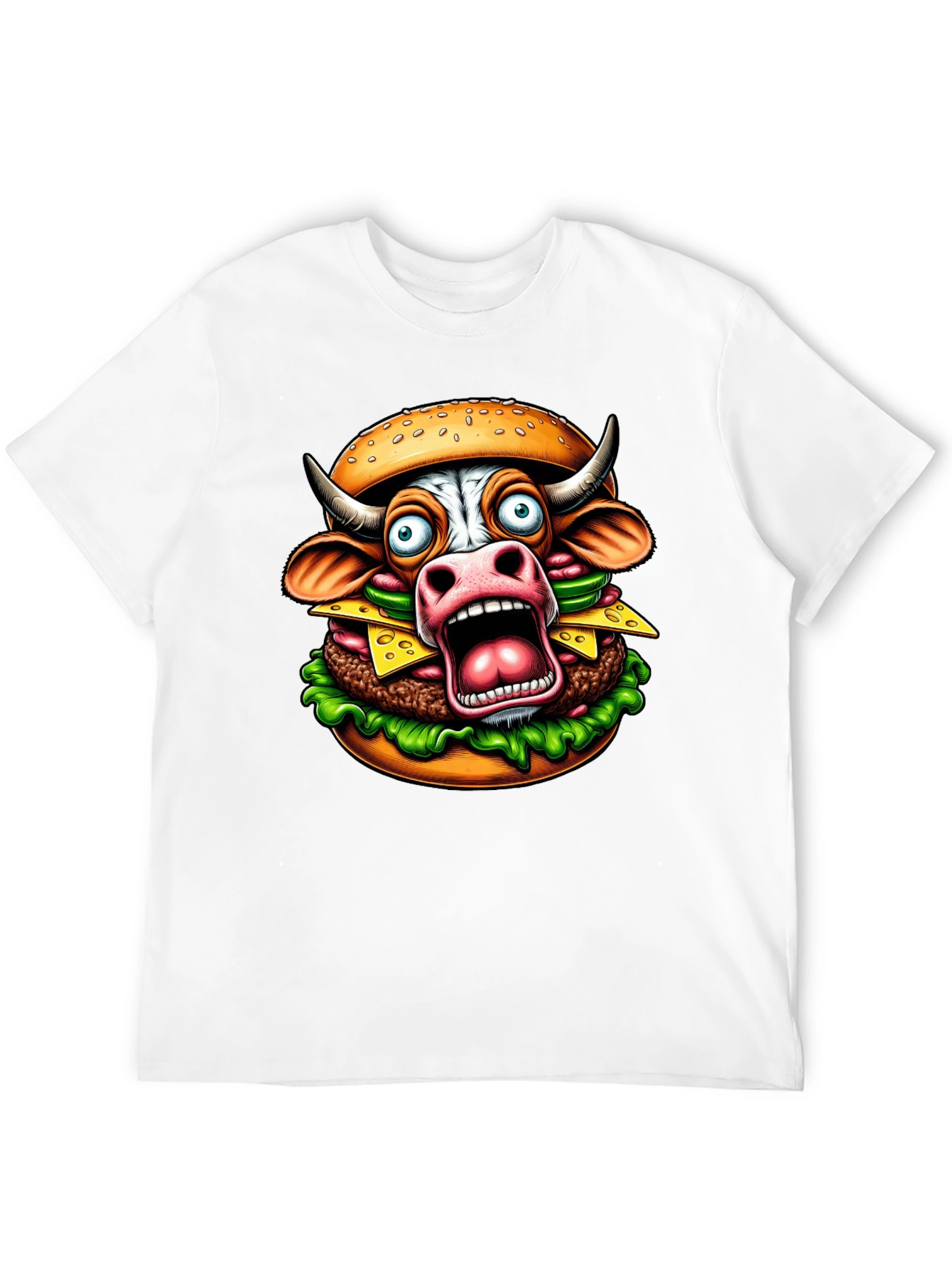 Cow Burger Graphic Tee - Funny Foodie T-Shirt