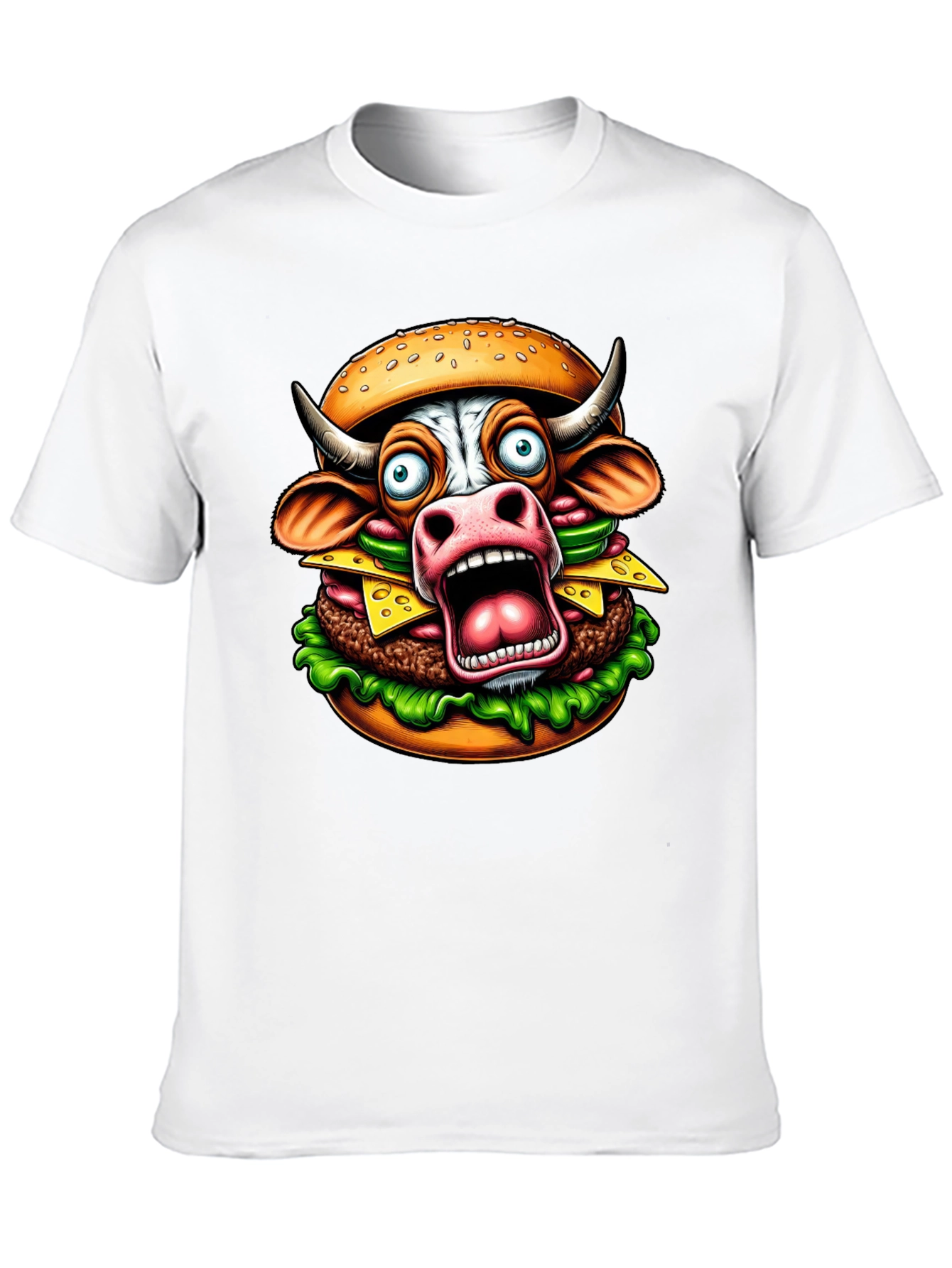 Cow Burger Graphic Tee - Funny Foodie T-Shirt