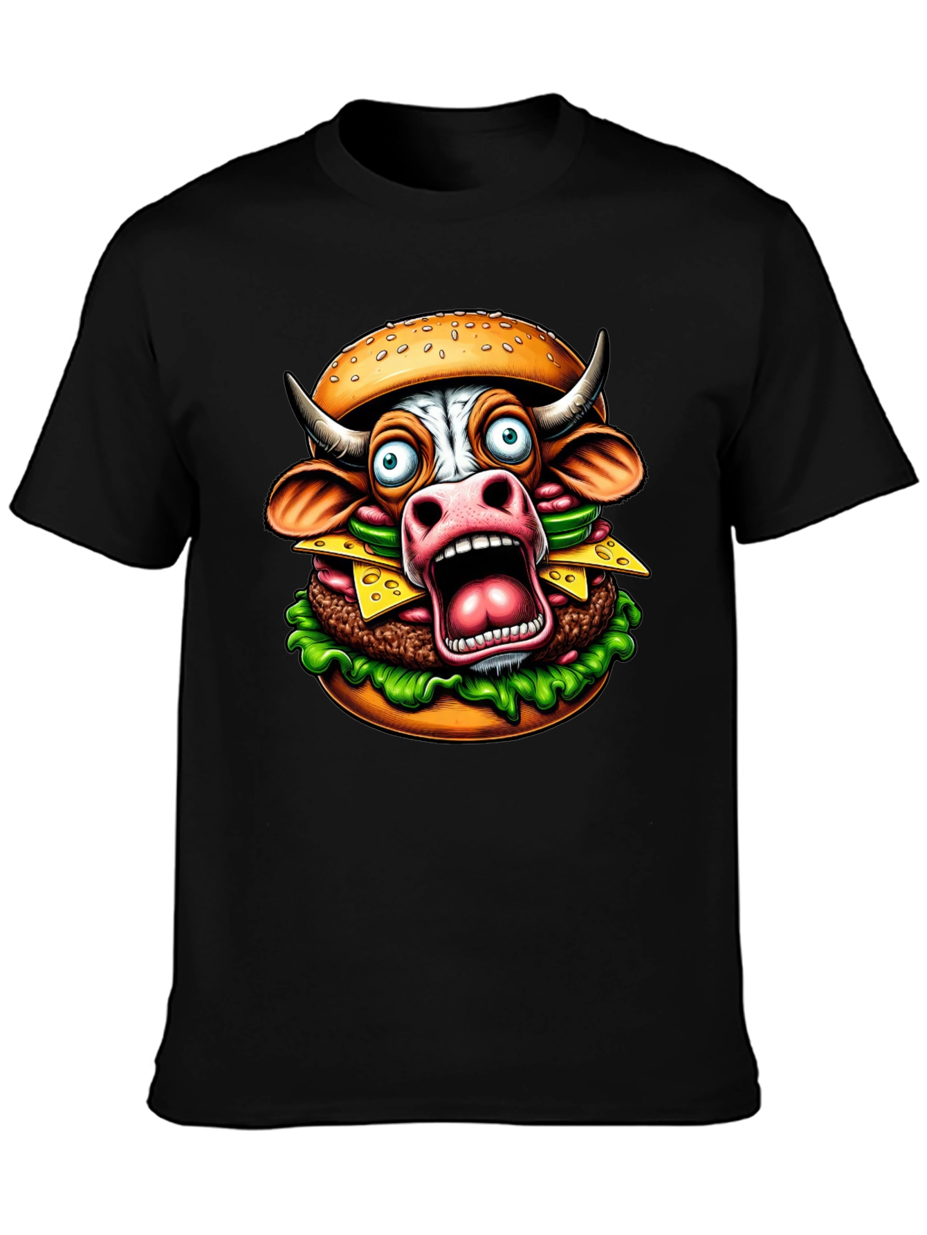 Cow Burger Graphic Tee - Funny Foodie T-Shirt