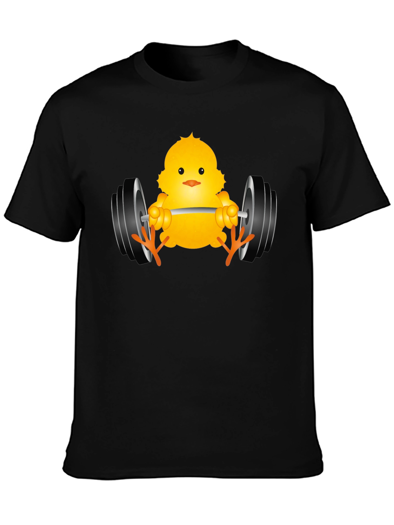 Funny Chick Lifting Weights Black T-Shirt