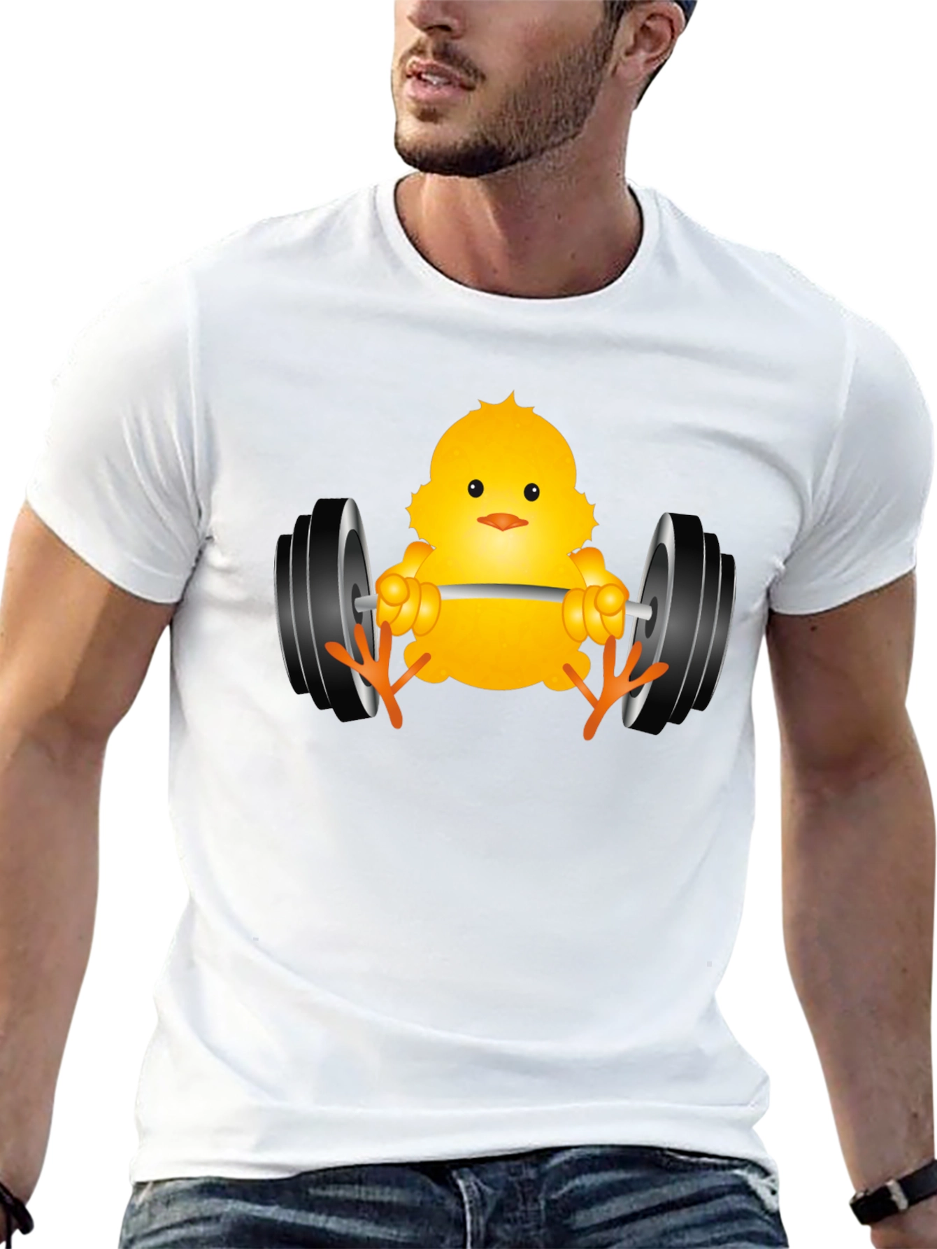 Funny Chick Lifting Weights Black T-Shirt