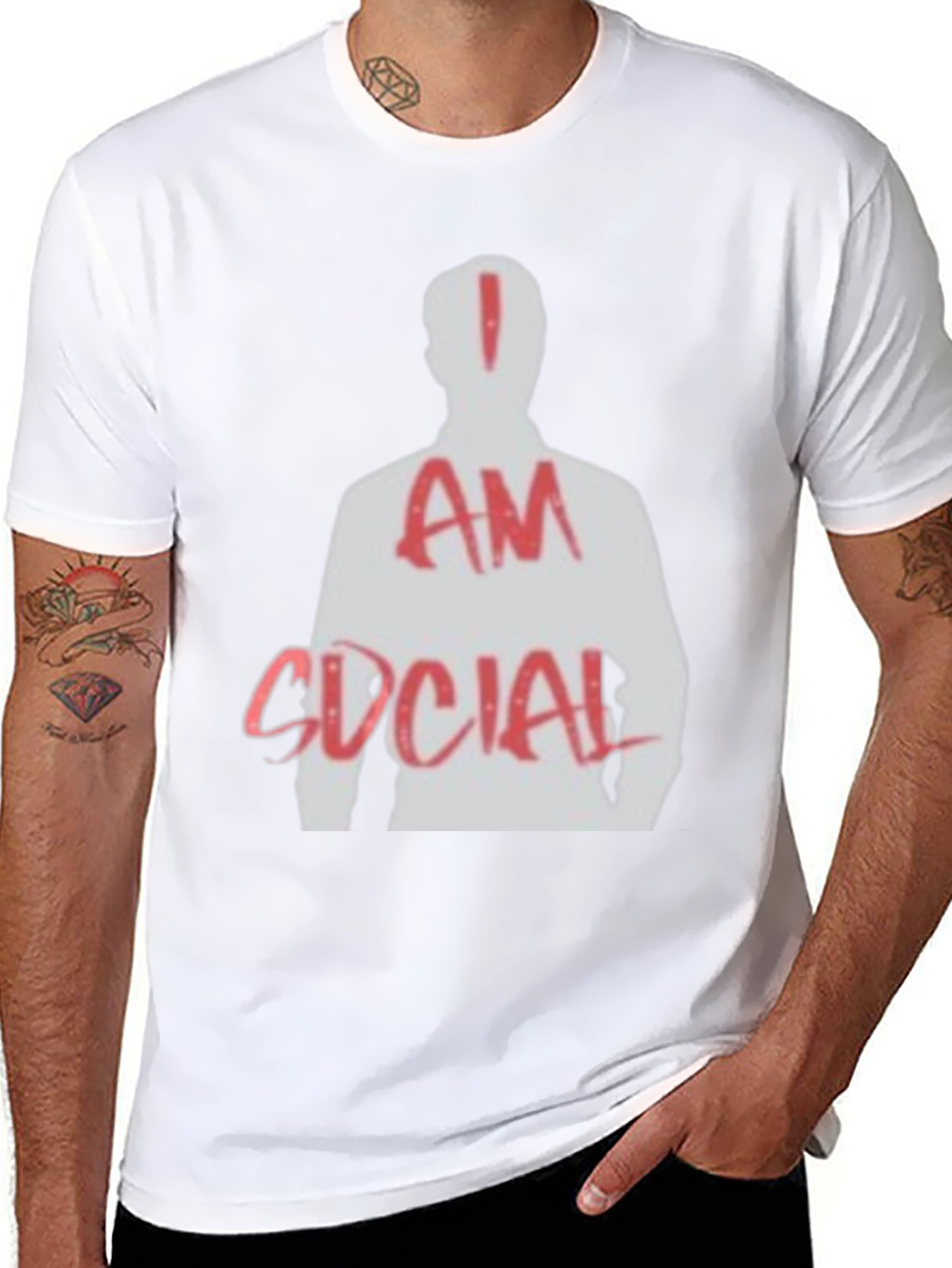 I am Social T-Shirt - Black Graphic Tee