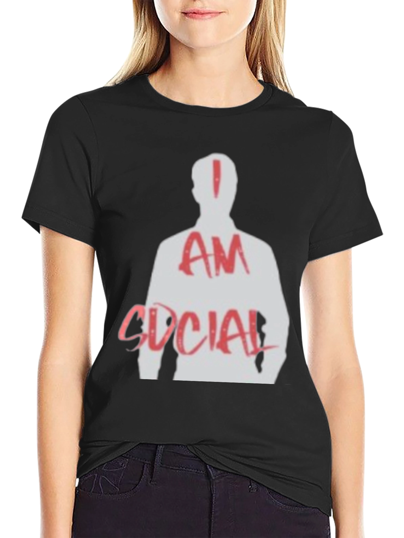 I am Social T-Shirt - Black Graphic Tee