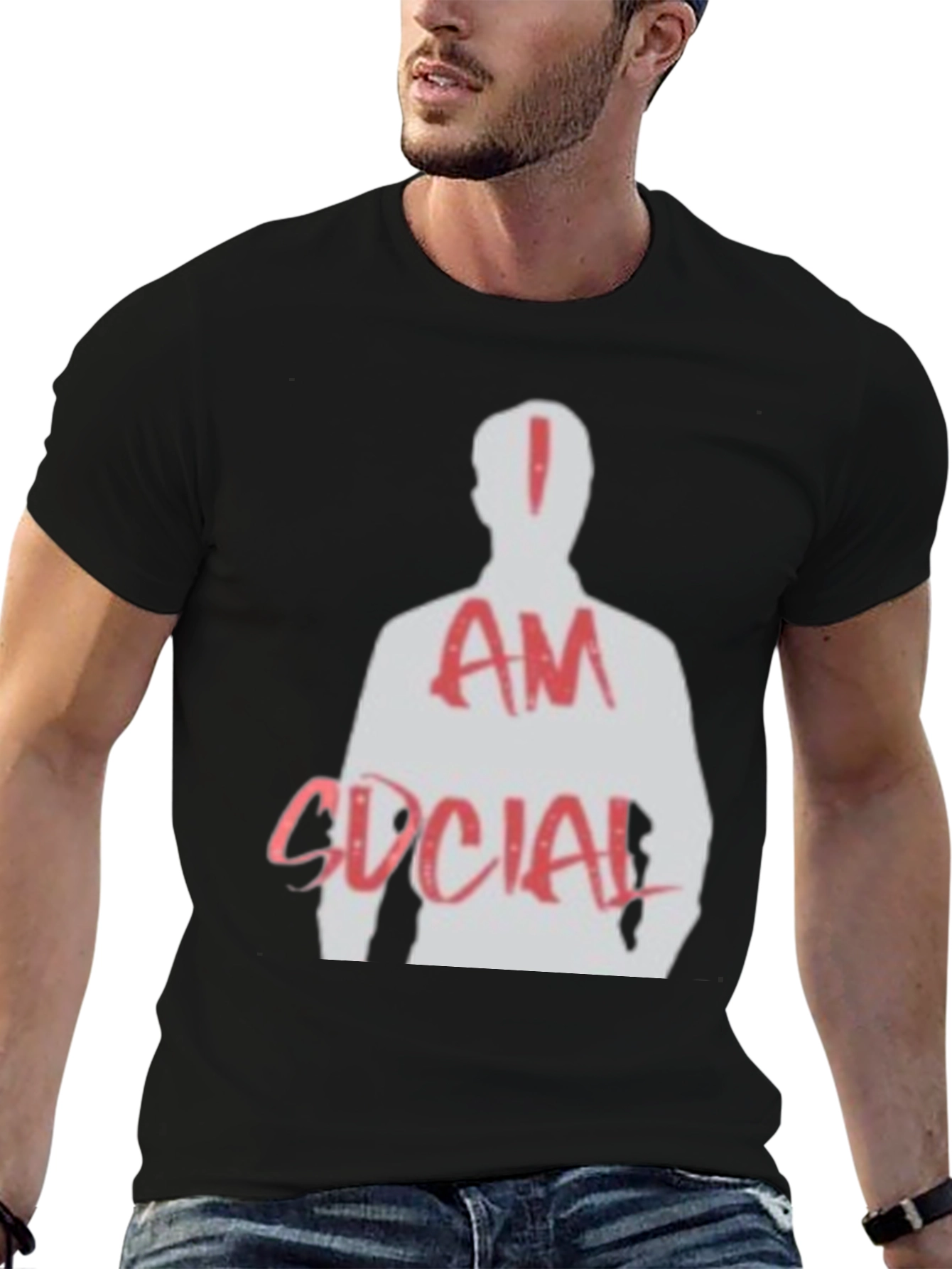 I am Social T-Shirt - Black Graphic Tee