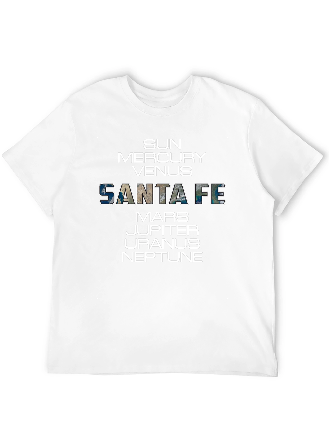 Santa Fe Planets Graphic Tee - Black Cotton T-Shirt