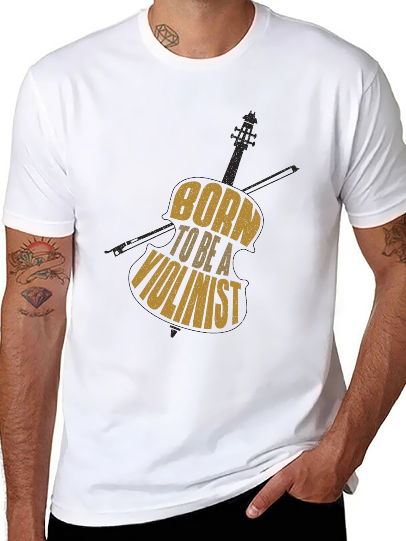 Born to Be a Violinist Black Graphic Tee