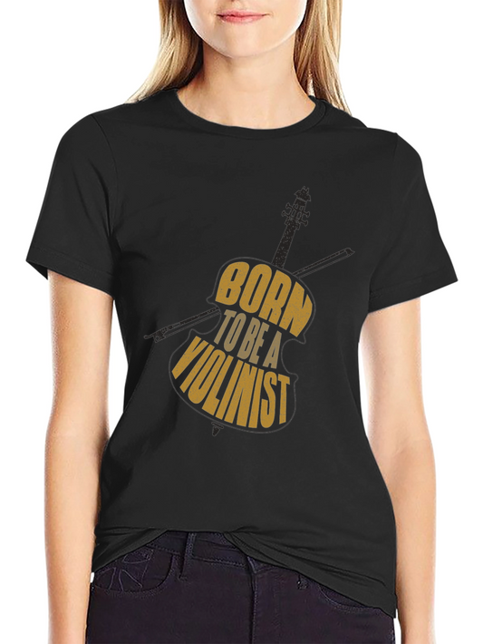 Born to Be a Violinist Black Graphic Tee