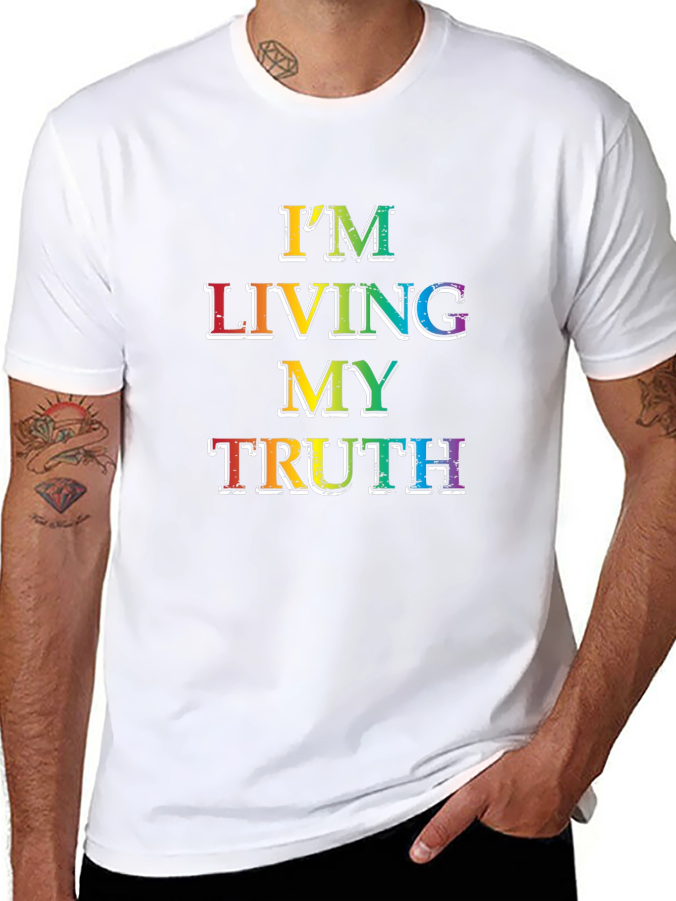 Living My Truth Rainbow Graphic T-Shirt