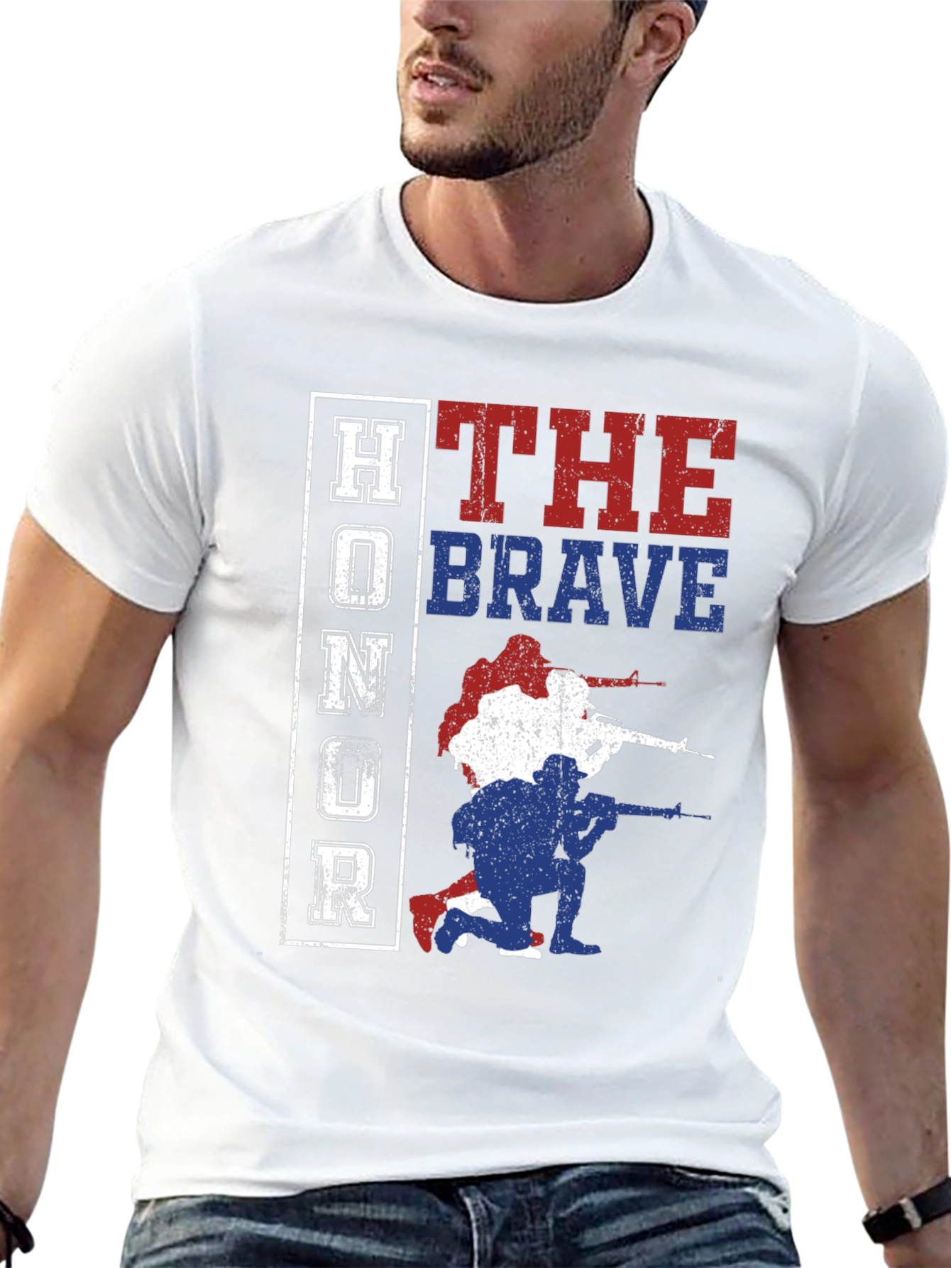 Honor the Brave Patriotic Graphic T-Shirt