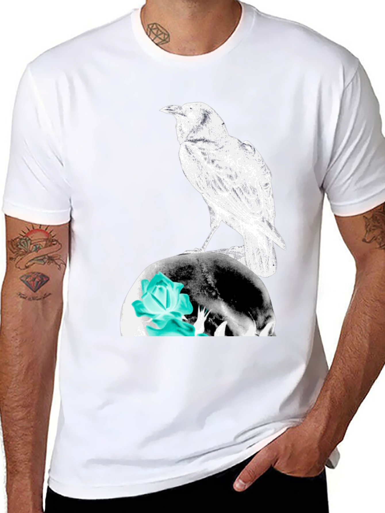 Raven Skull Graphic Tee