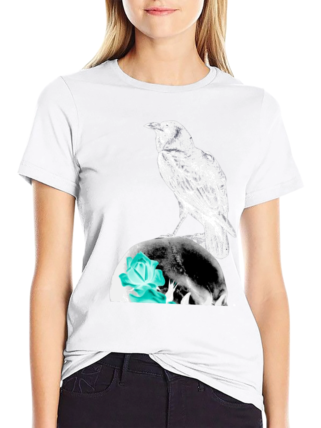 Raven Skull Graphic Tee