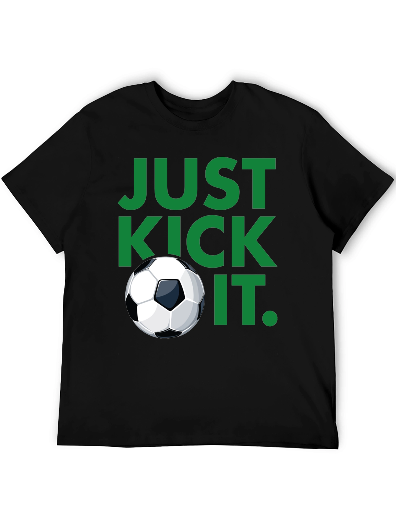 Just Kick It Black Soccer T-Shirt