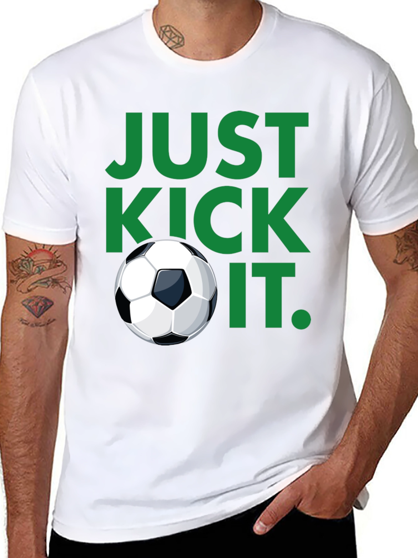 Just Kick It Black Soccer T-Shirt