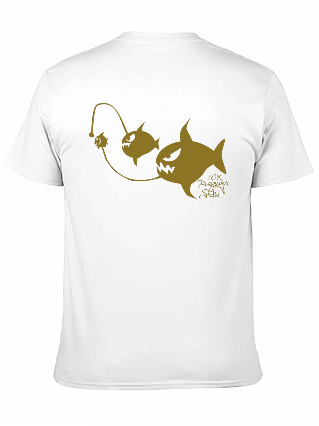 Anglerfish Cartoon Graphic Black T-Shirt