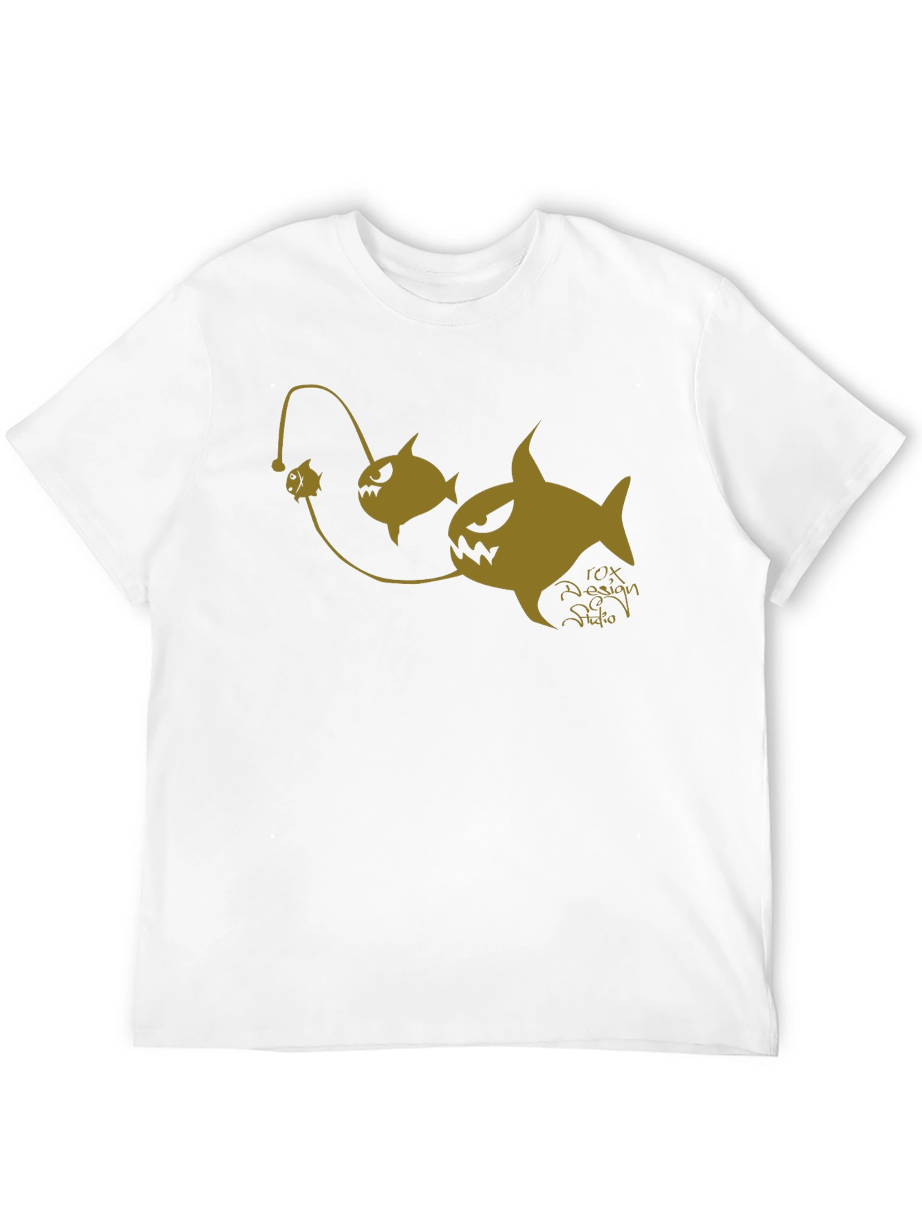 Anglerfish Cartoon Graphic Black T-Shirt