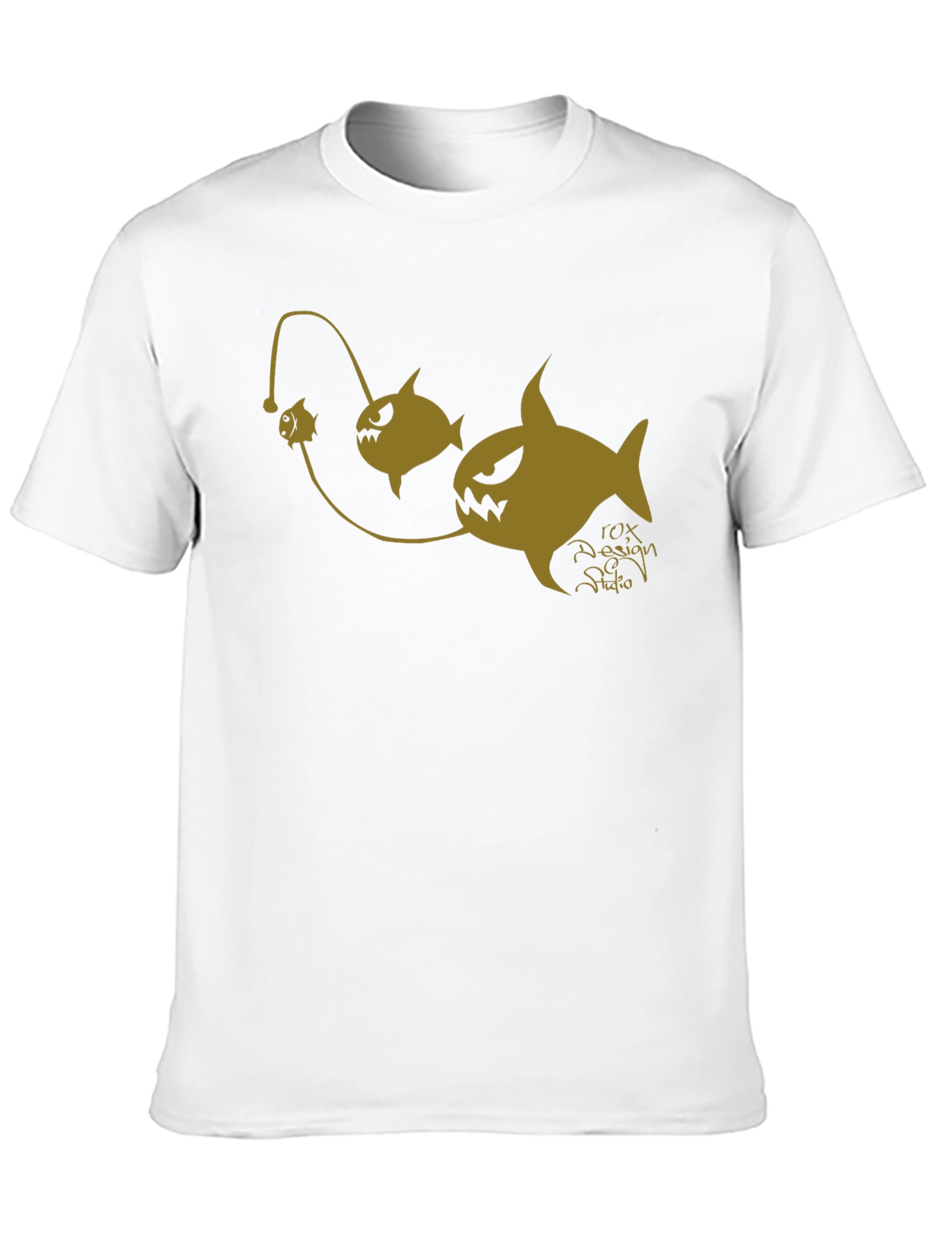 Anglerfish Cartoon Graphic Black T-Shirt