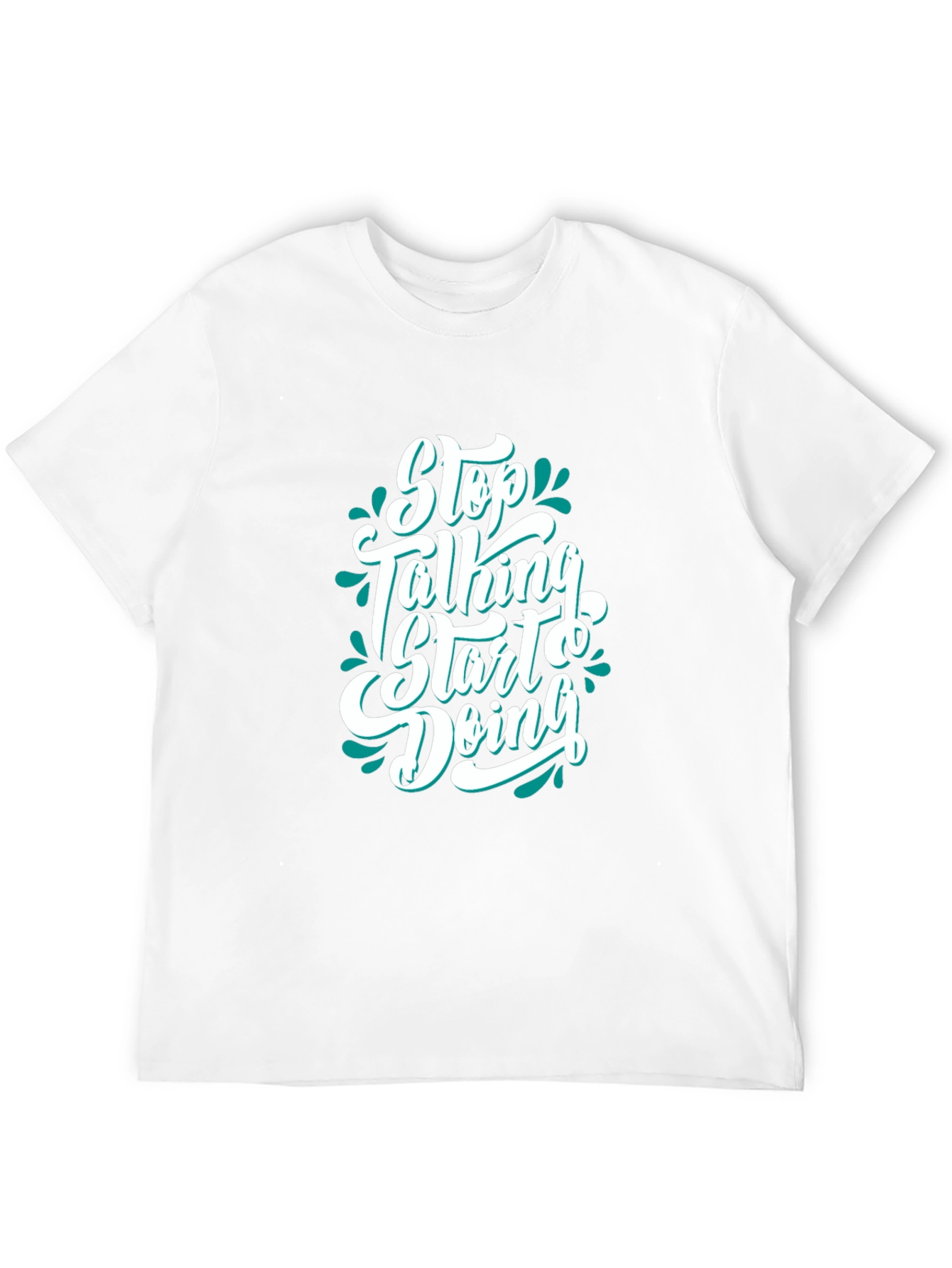 Motivational Black T-Shirt - Stop Talking Start Doing