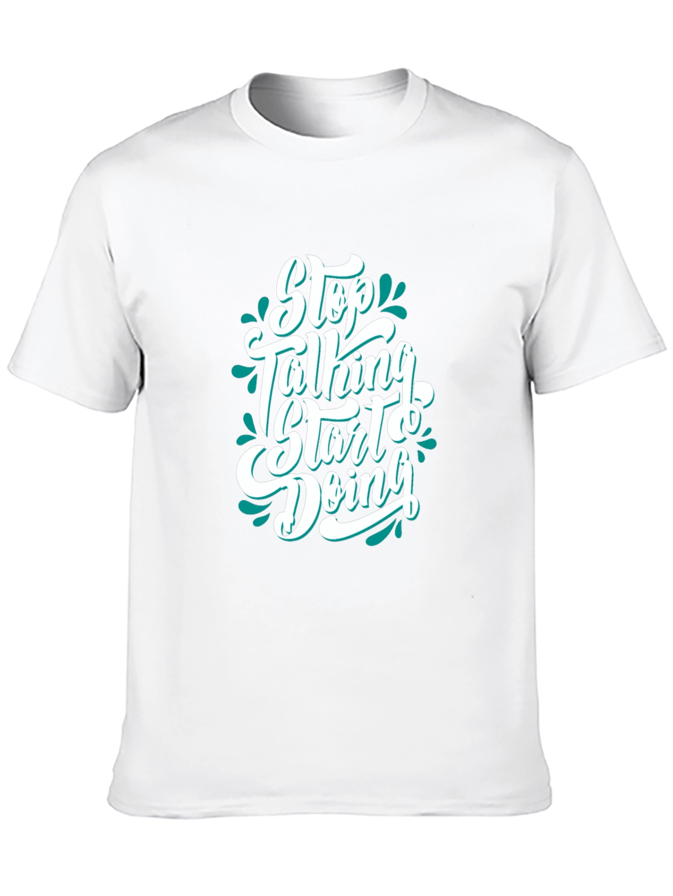 Motivational Black T-Shirt - Stop Talking Start Doing
