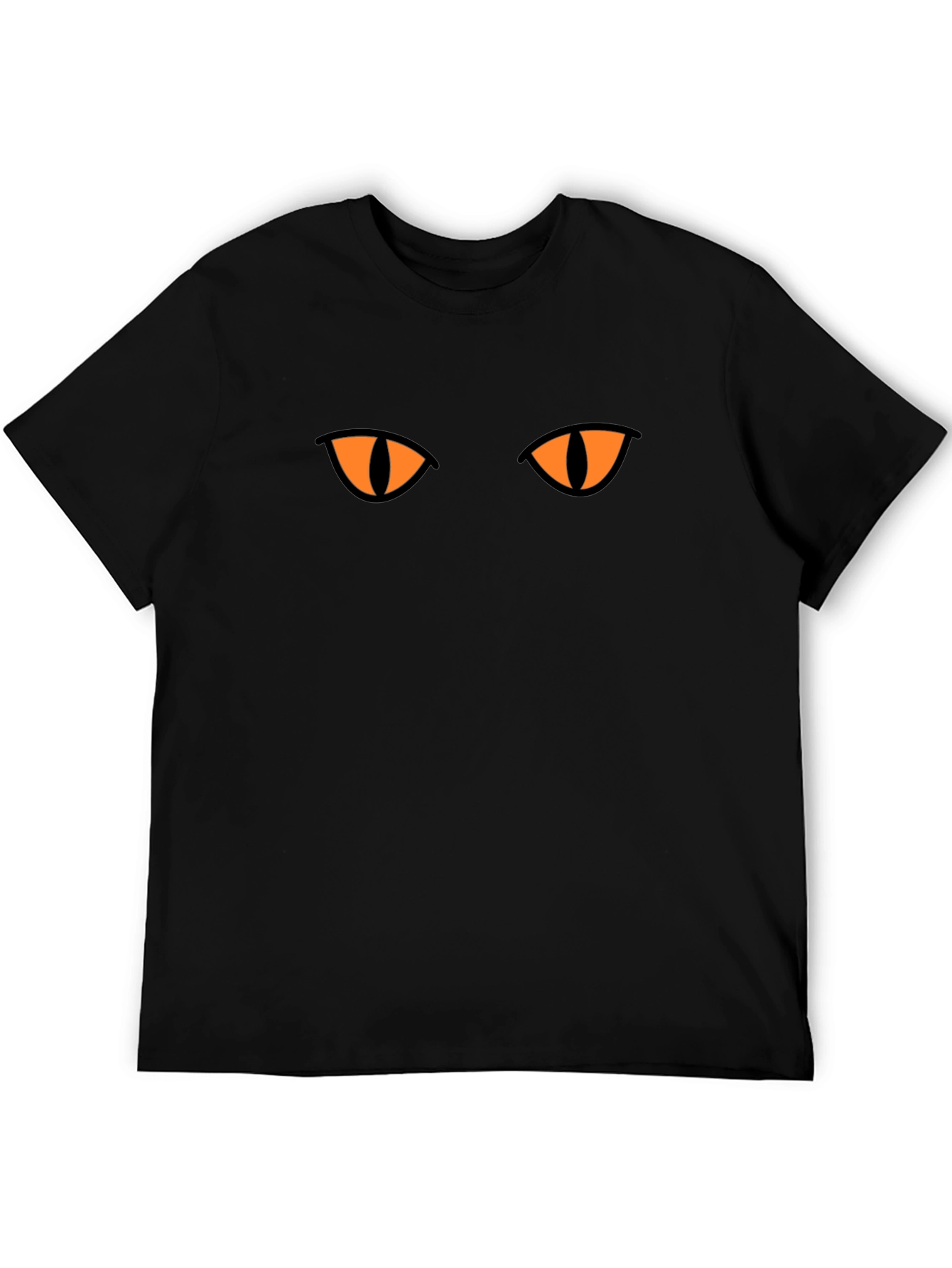 Mens Black Cat Eyes Graphic Tee - Halloween Shirt