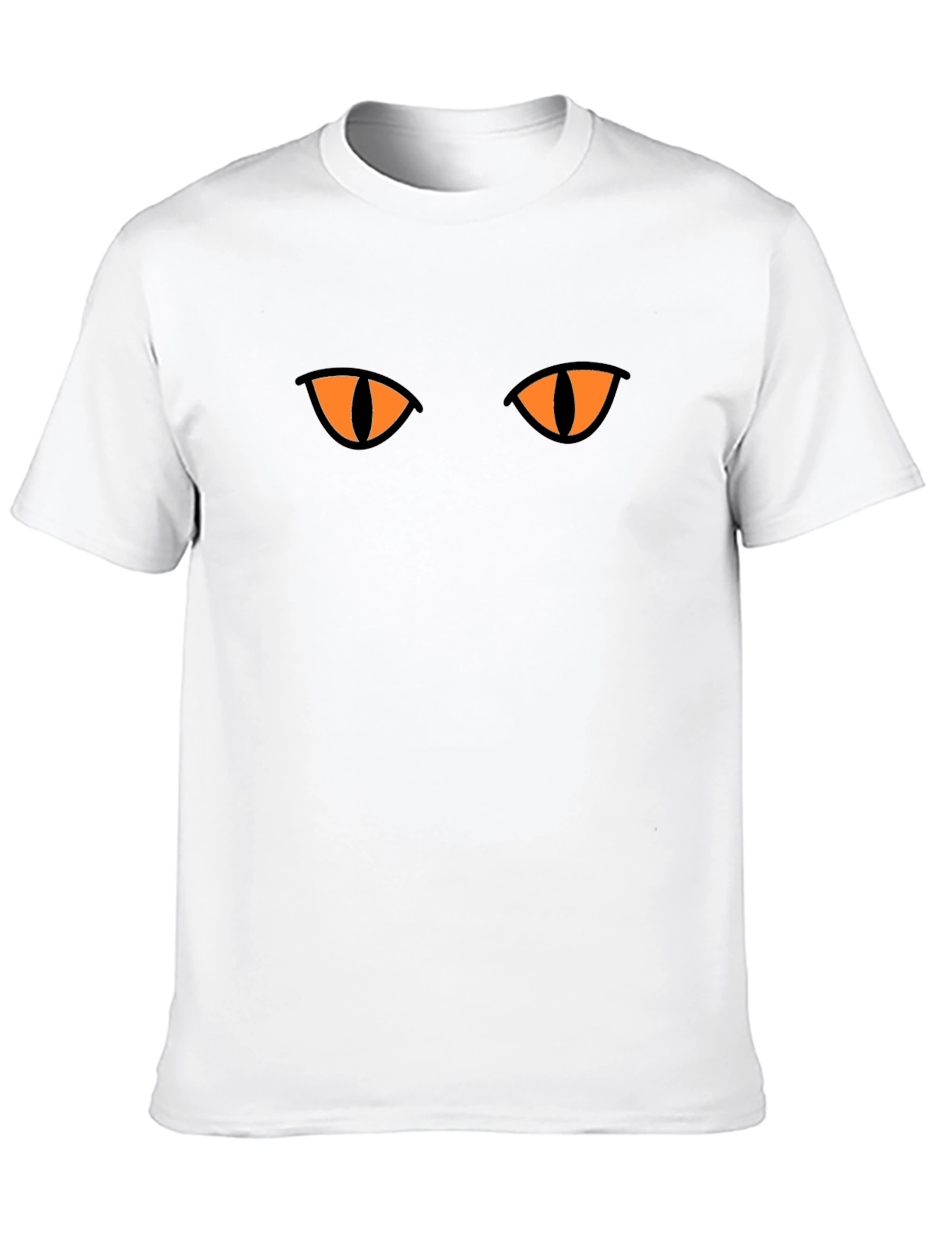 Mens Black Cat Eyes Graphic Tee - Halloween Shirt