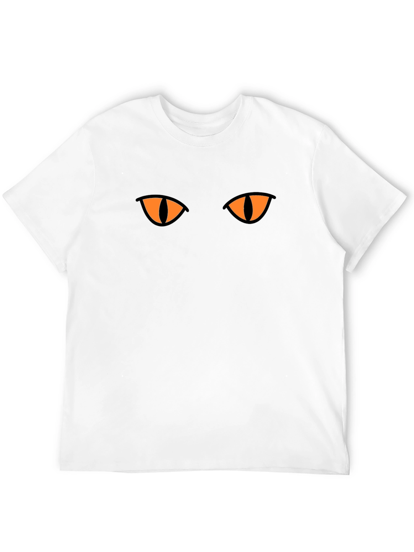 Mens Black Cat Eyes Graphic Tee - Halloween Shirt