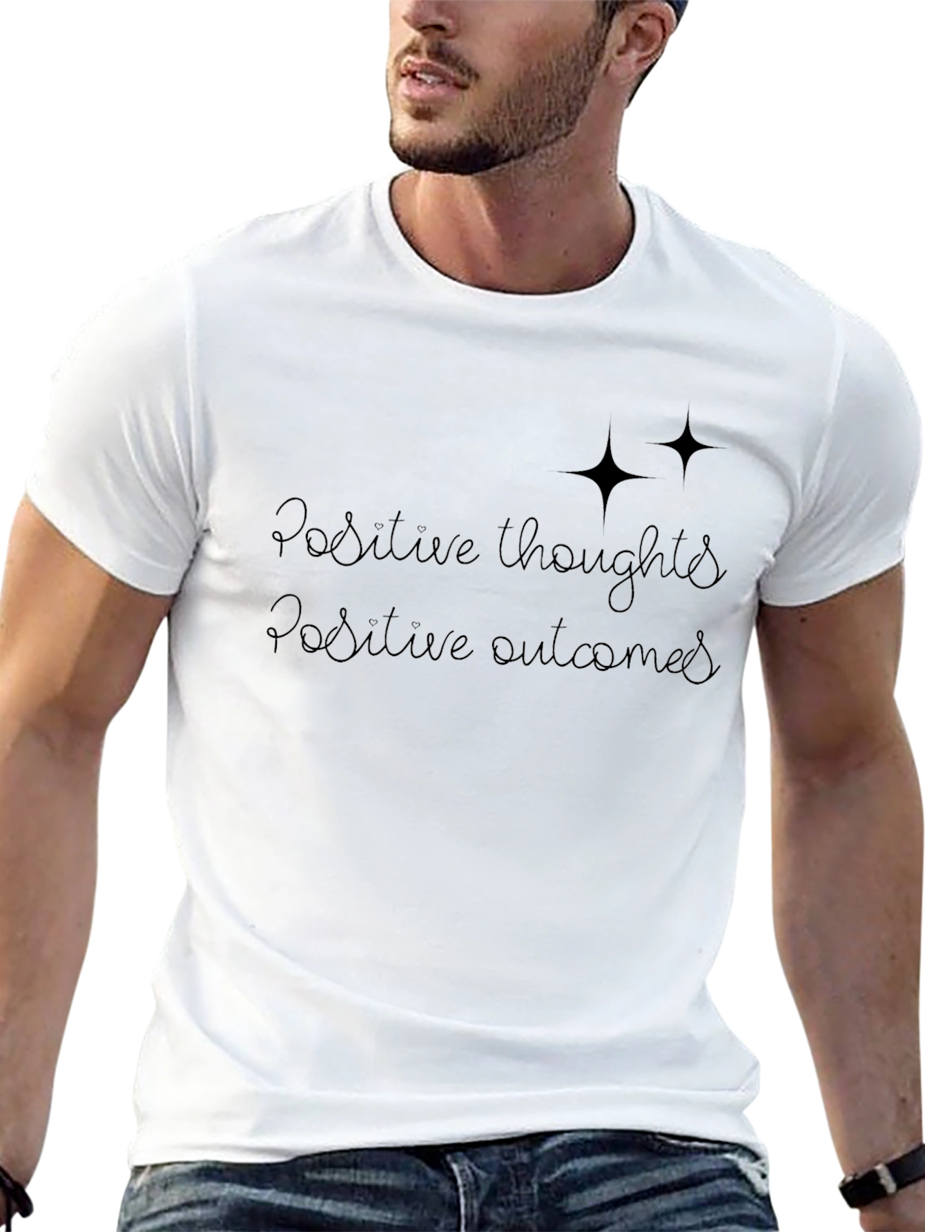 Positive Thoughts Tee - Black Graphic T-Shirt