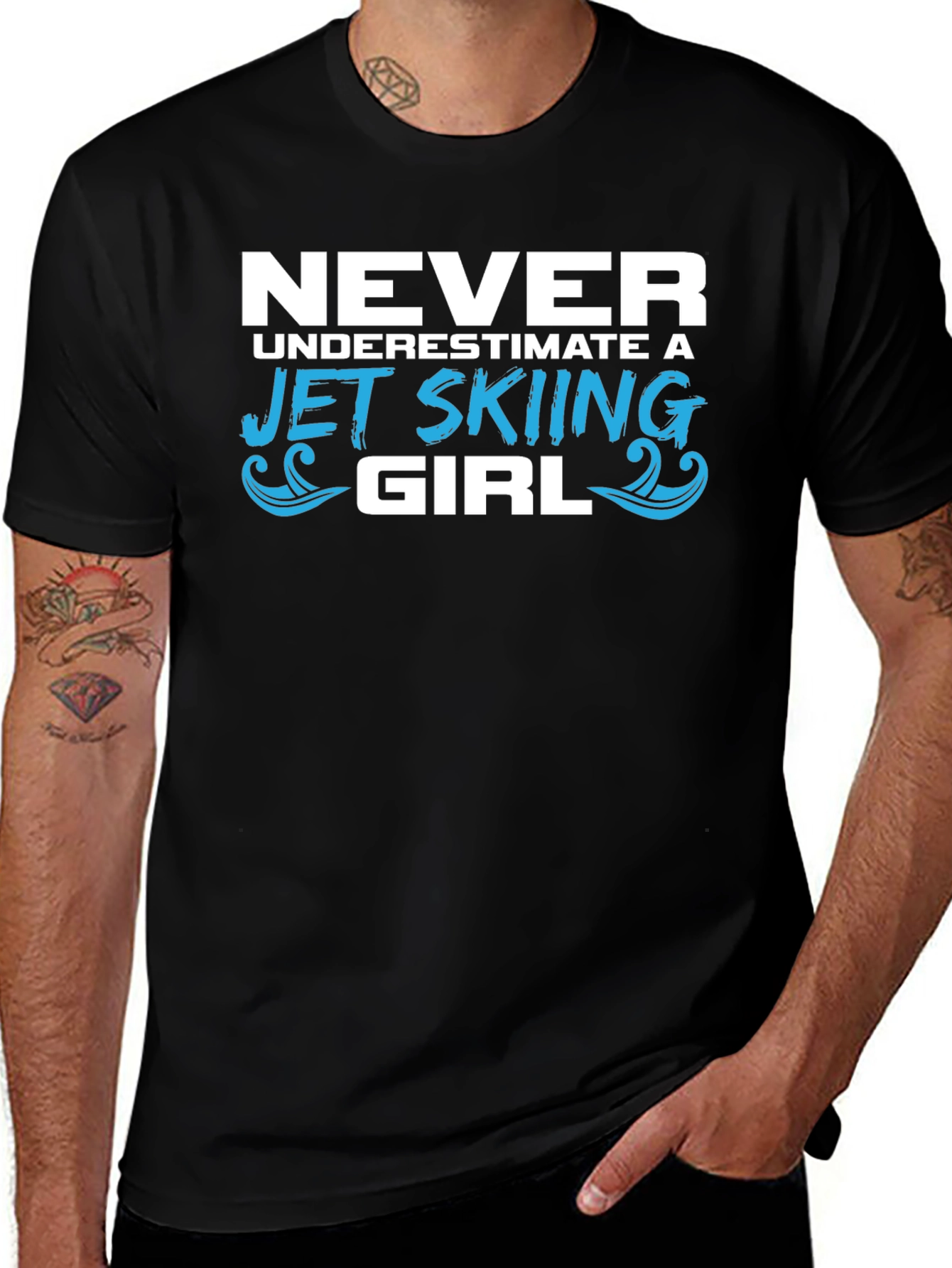 Never Underestimate Jet Skiing Girl T-Shirt