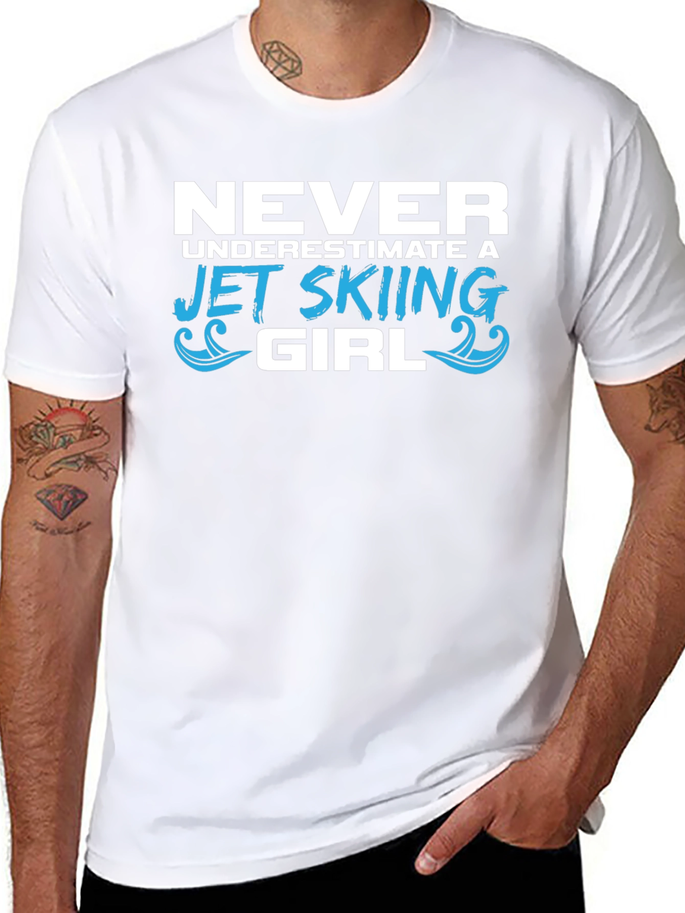 Never Underestimate Jet Skiing Girl T-Shirt