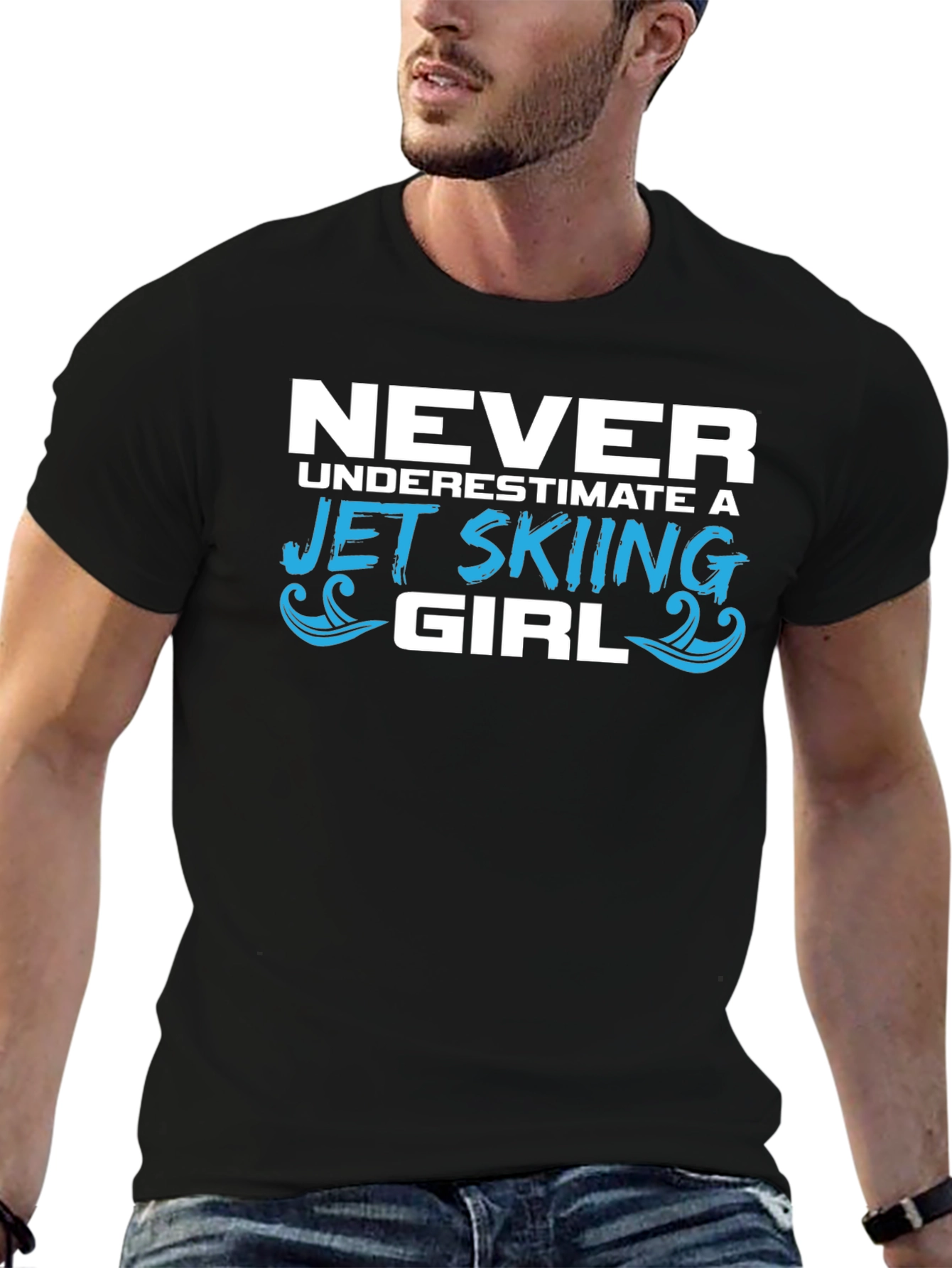 Never Underestimate Jet Skiing Girl T-Shirt