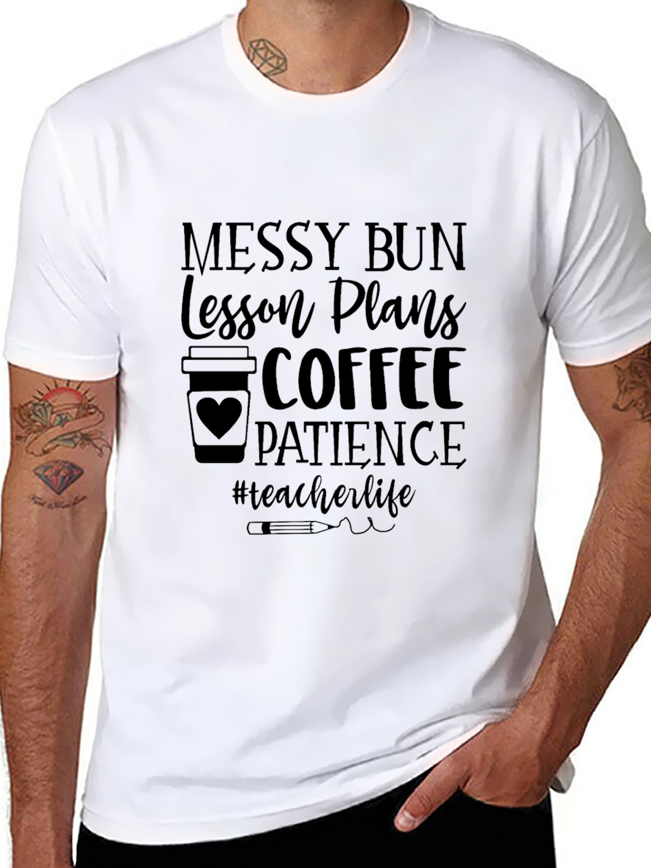 Teacher Life Messy Bun Graphic Tee