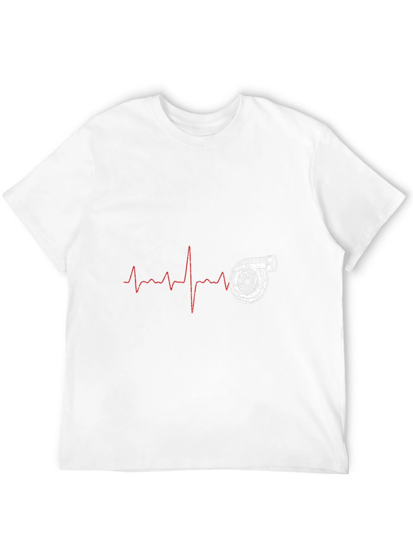 Turbo Heartbeat Black T-Shirt - Automotive Enthusiast Design