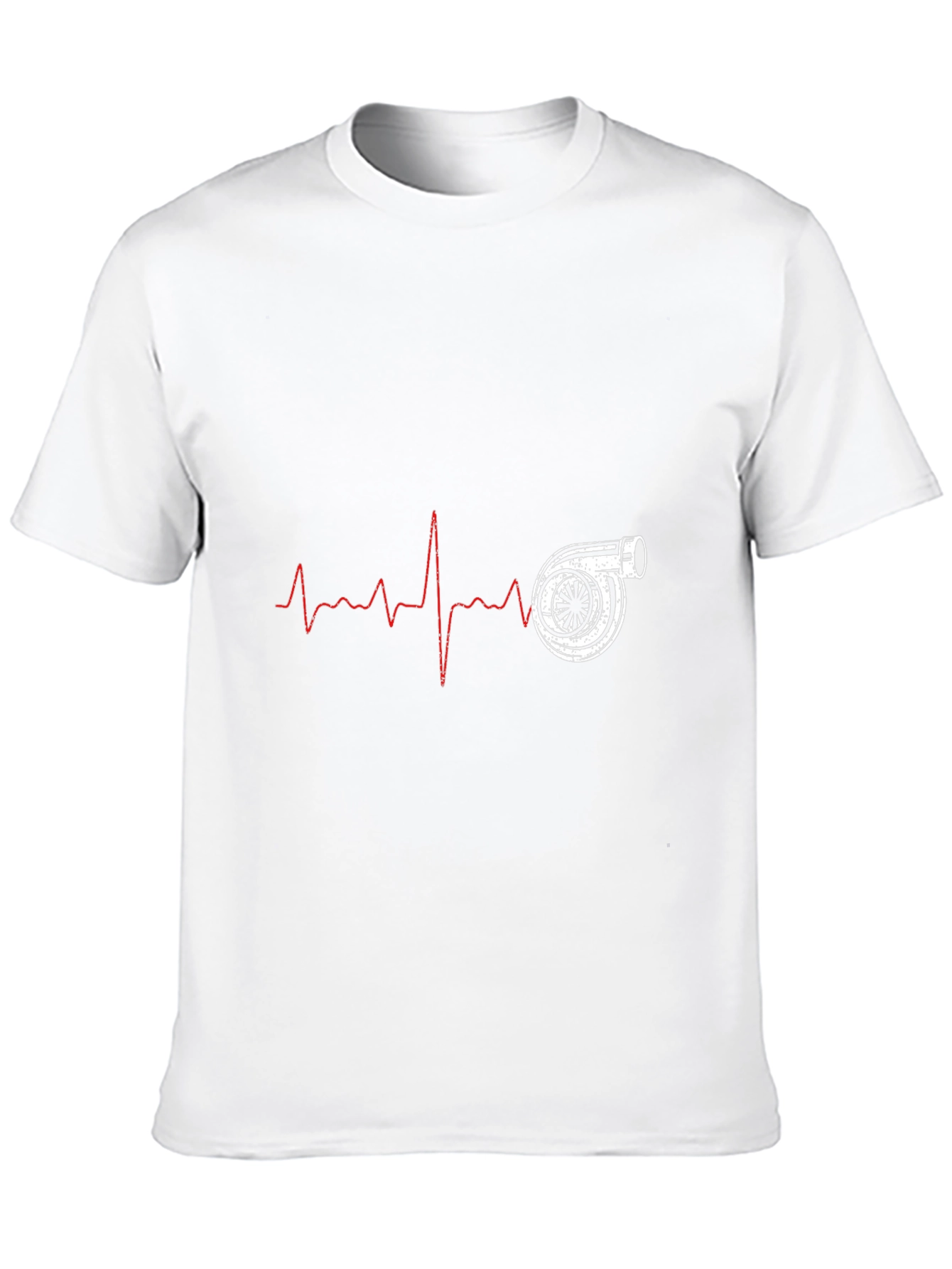 Turbo Heartbeat Black T-Shirt - Automotive Enthusiast Design