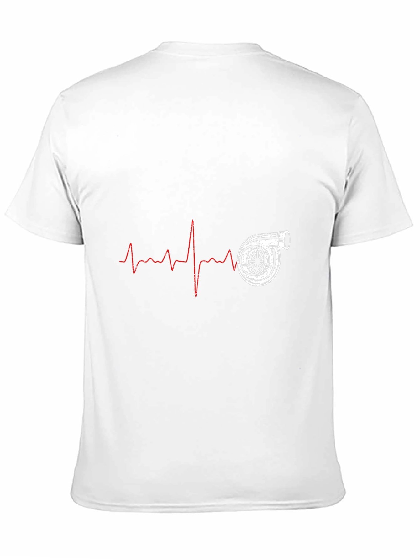 Turbo Heartbeat Black T-Shirt - Automotive Enthusiast Design