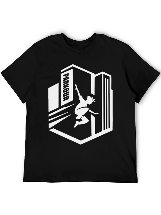 Parkour Silhouette Graphic Tee - Urban Style