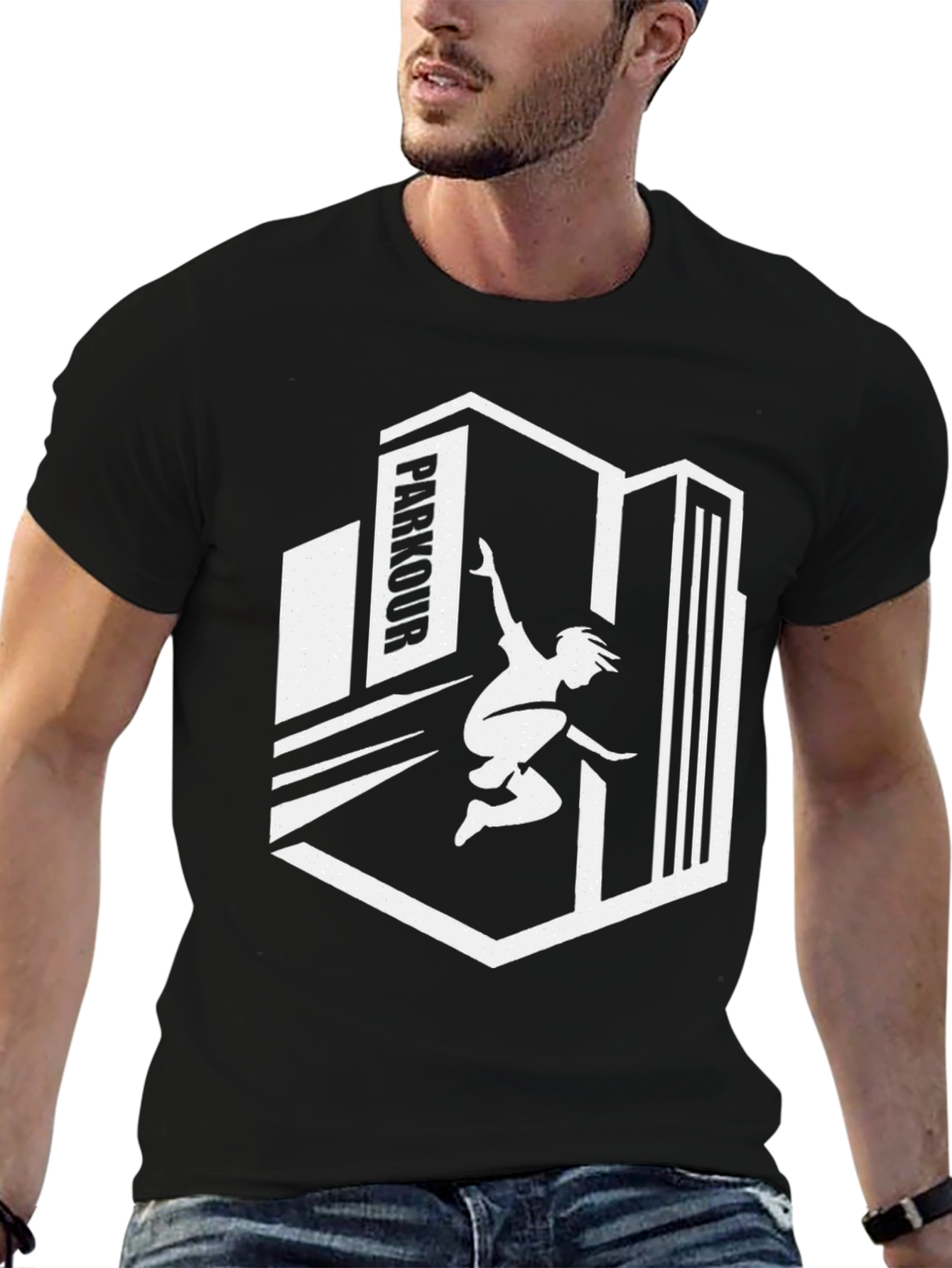 Parkour Silhouette Graphic Tee - Urban Style