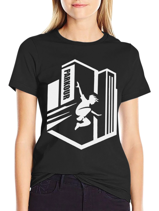 Parkour Silhouette Graphic Tee - Urban Style