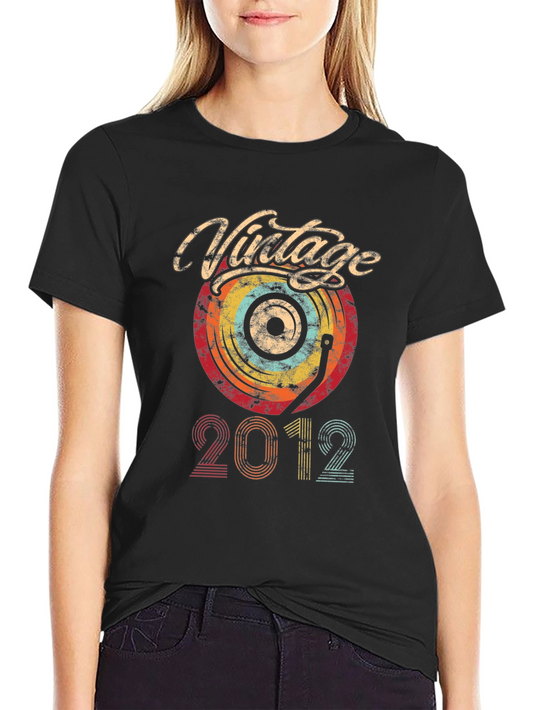 Vintage 2012 Record Graphic T-Shirt