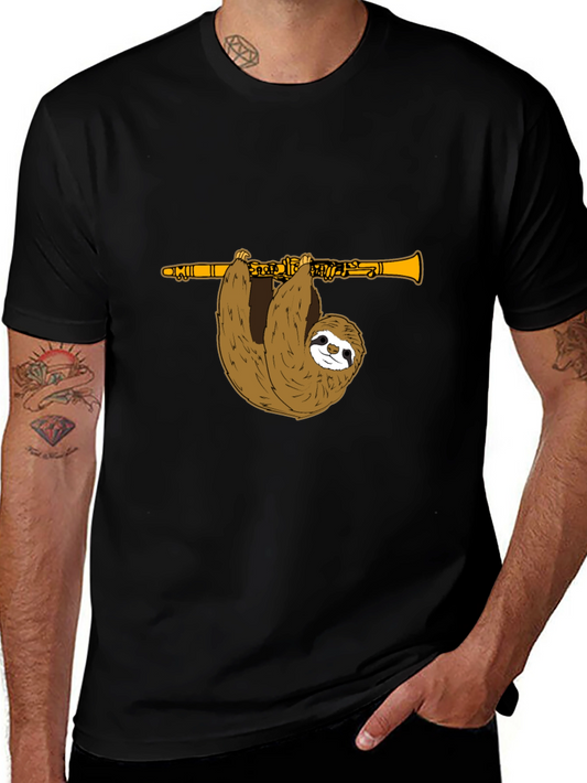 Sloth Clarinet T-Shirt - Funny Music Tee