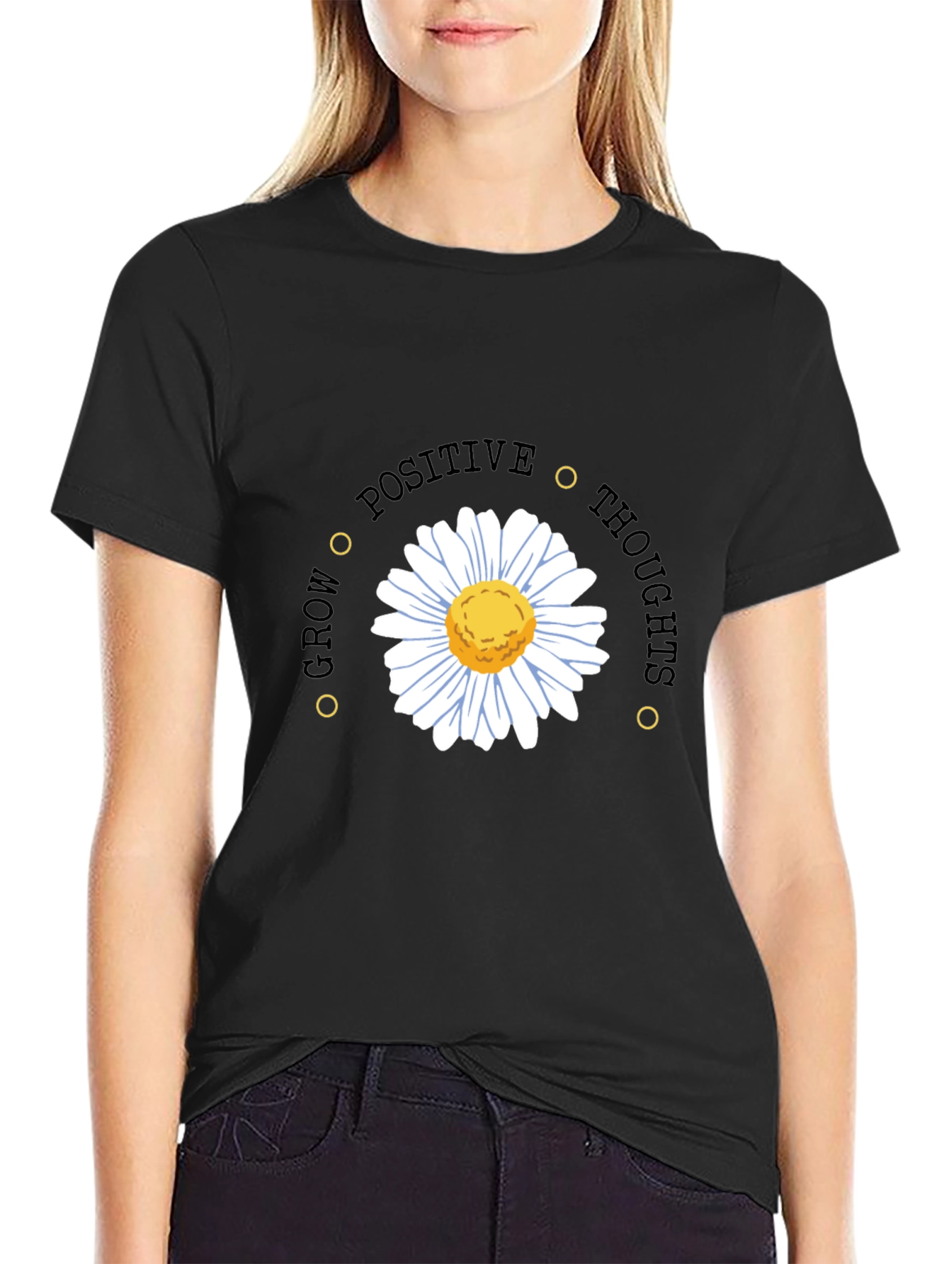 Grow Positive Thoughts Daisy Graphic Tee