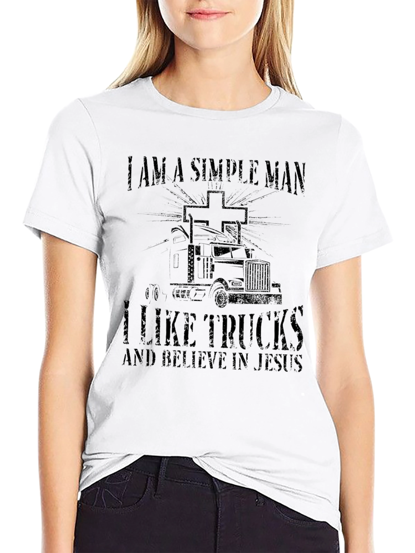Simple Man Trucker Jesus T-Shirt - Black