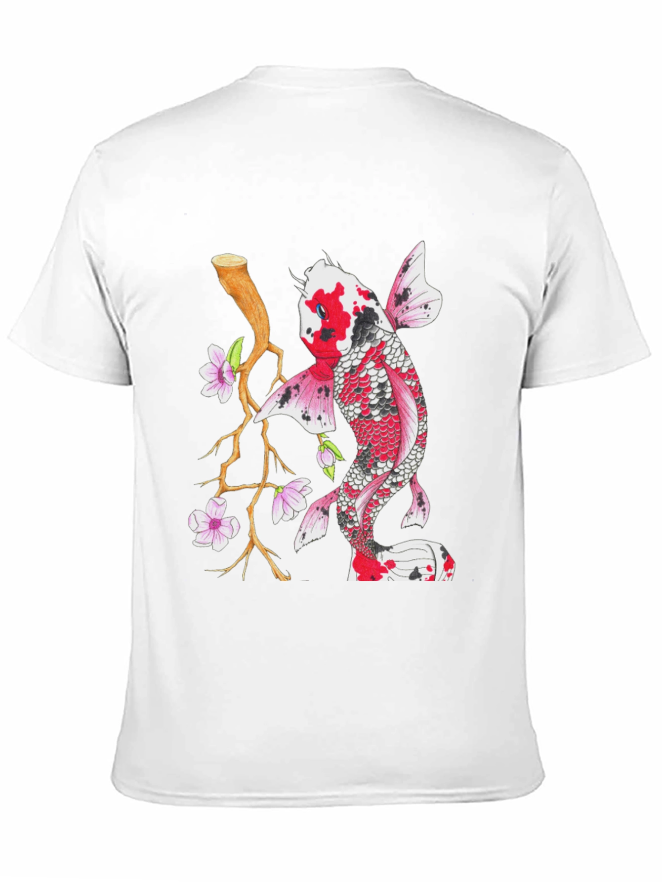 Koi Fish Graphic Tee - Stylish Mens Black T-Shirt