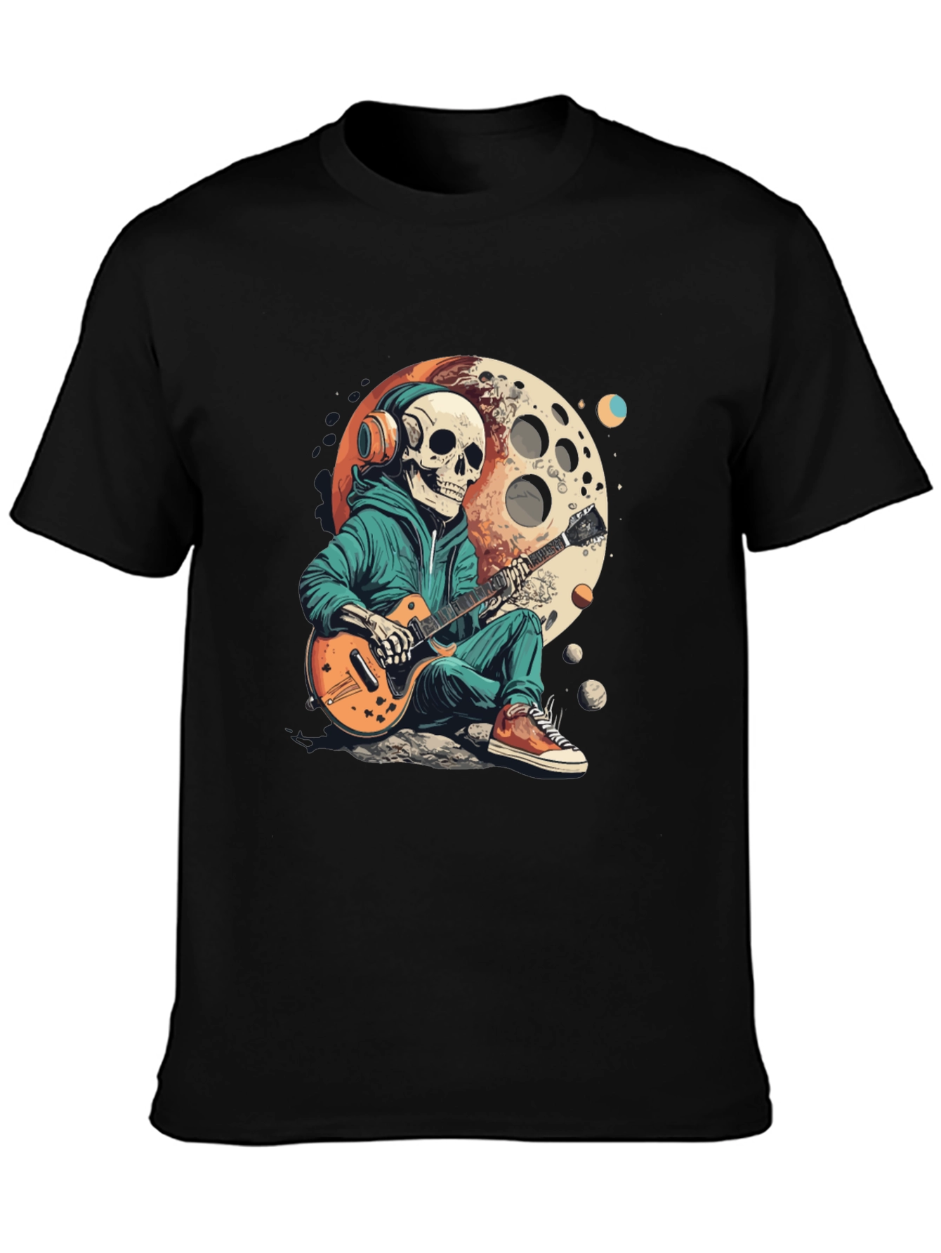 Skeleton Guitarist Graphic T-Shirt