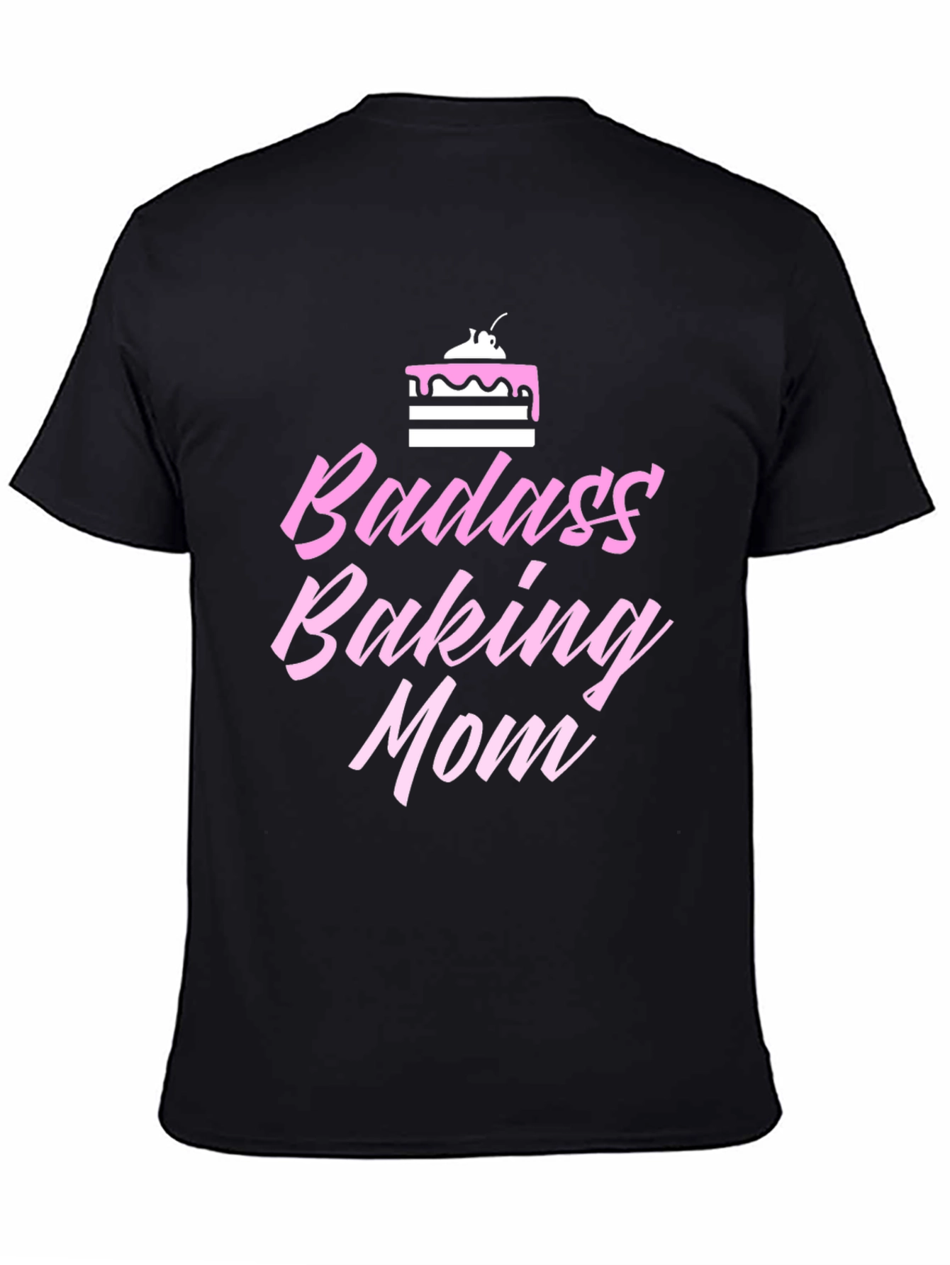 Badass Baking Mom Graphic Tee - Black Cotton Shirt