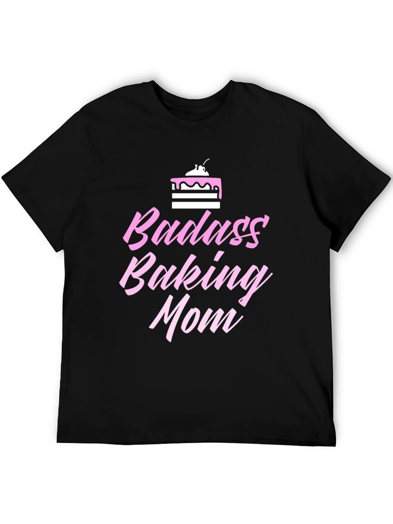 Badass Baking Mom Graphic Tee - Black Cotton Shirt
