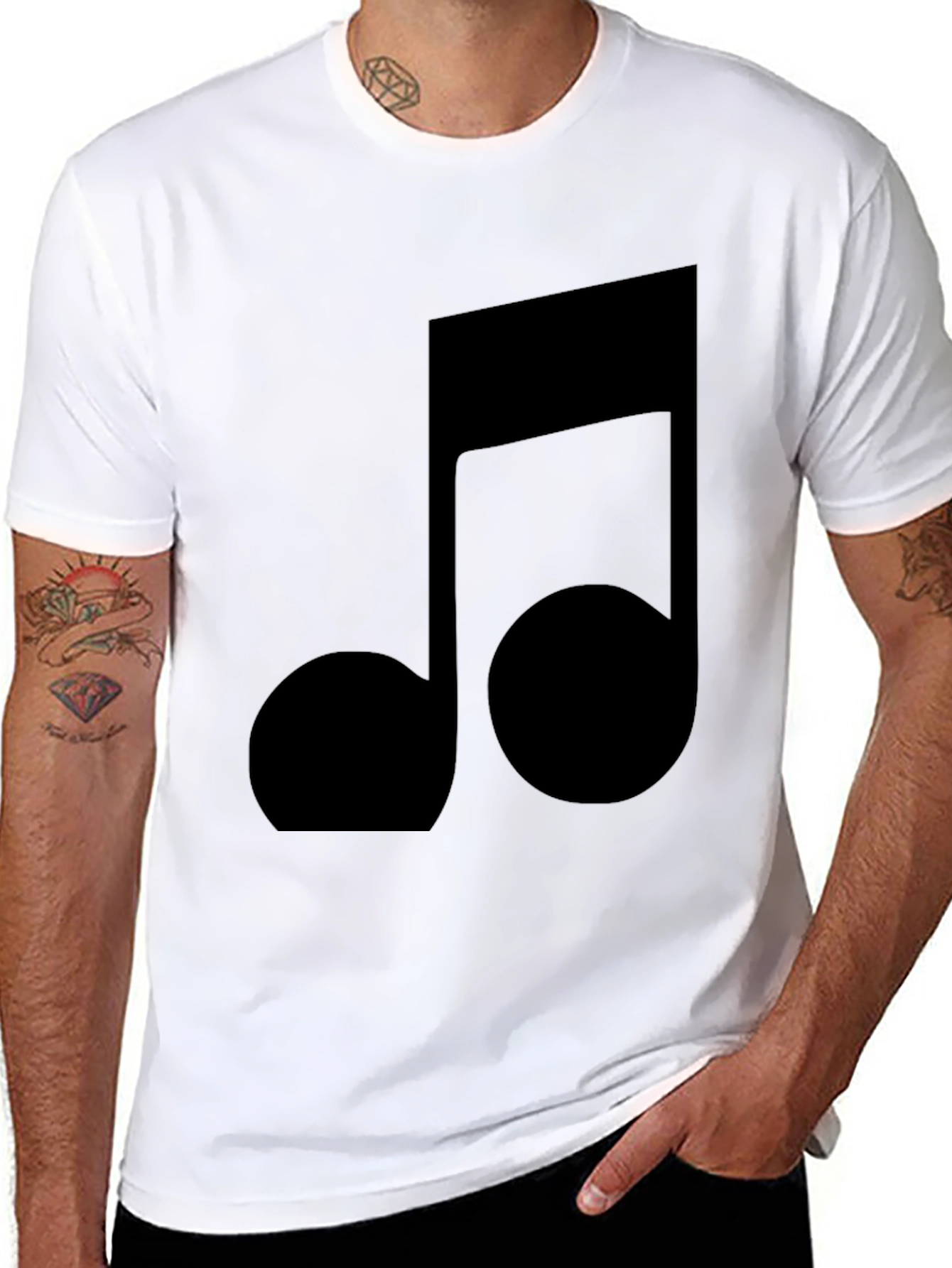 Musical Note Graphic Black T-Shirt