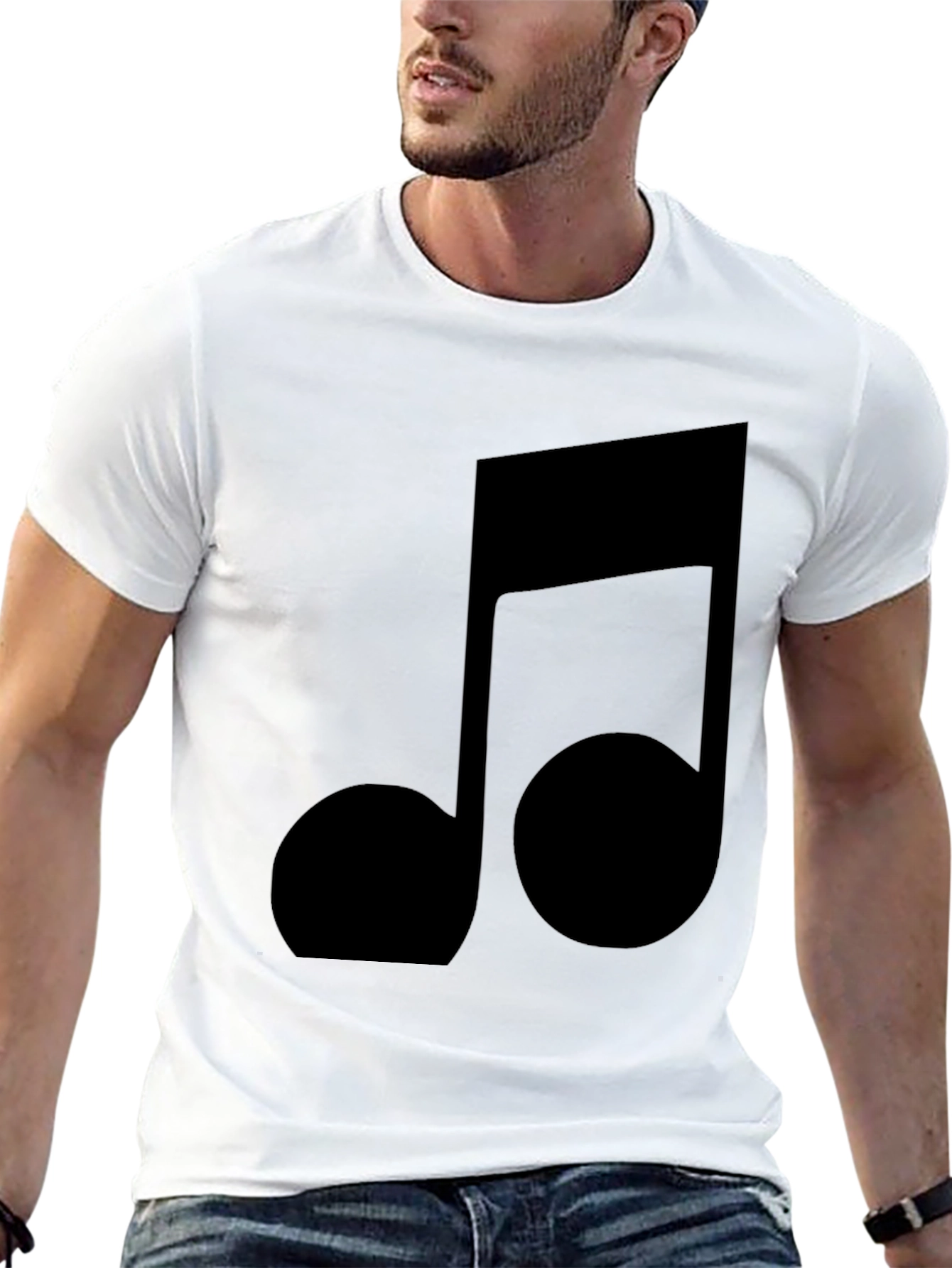 Musical Note Graphic Black T-Shirt