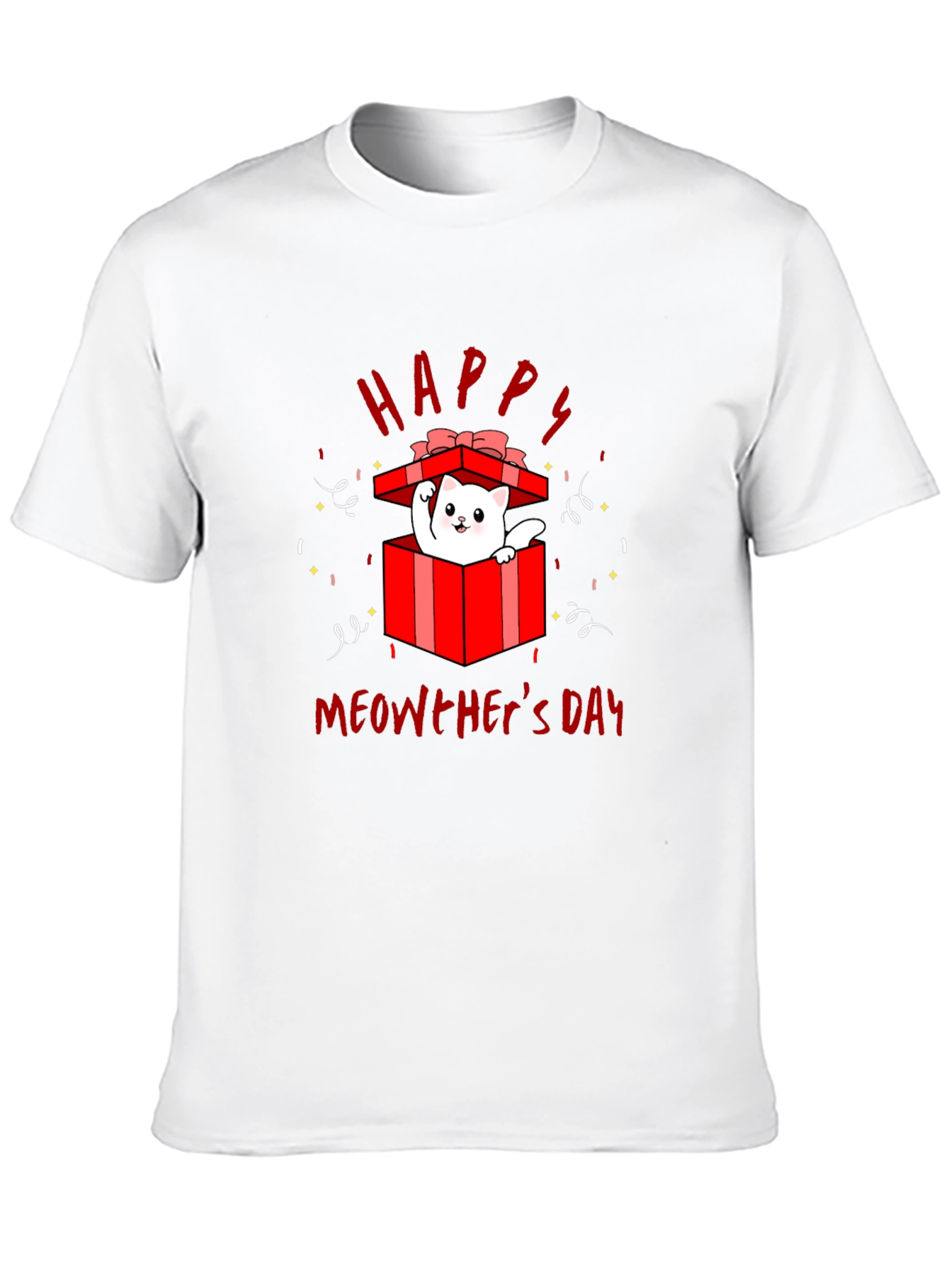 Happy Meowthers Day T-Shirt Cat In Gift Box